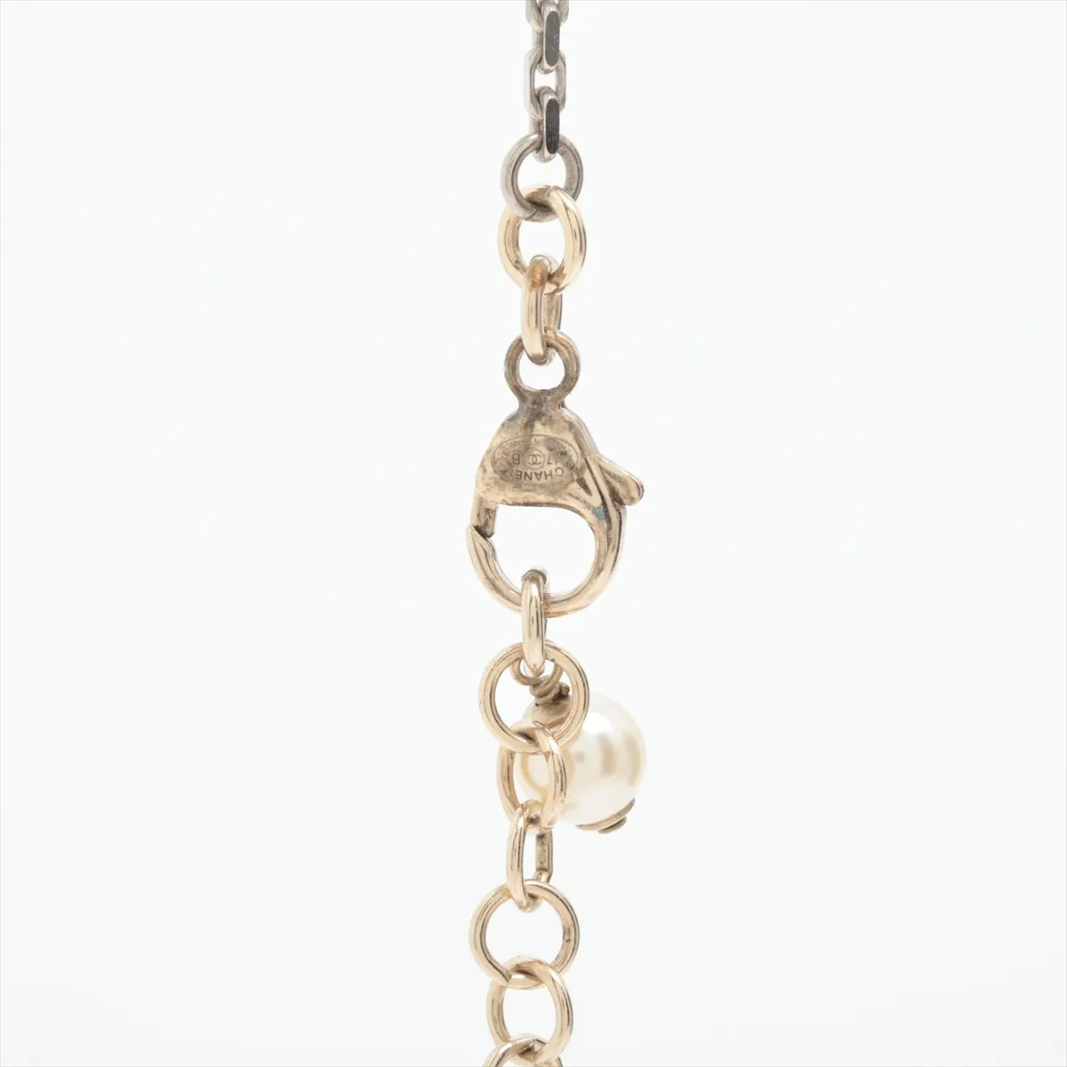 Cocomark 17B Necklace GP x Rhinestone x Fake Pearl Gold — view 4