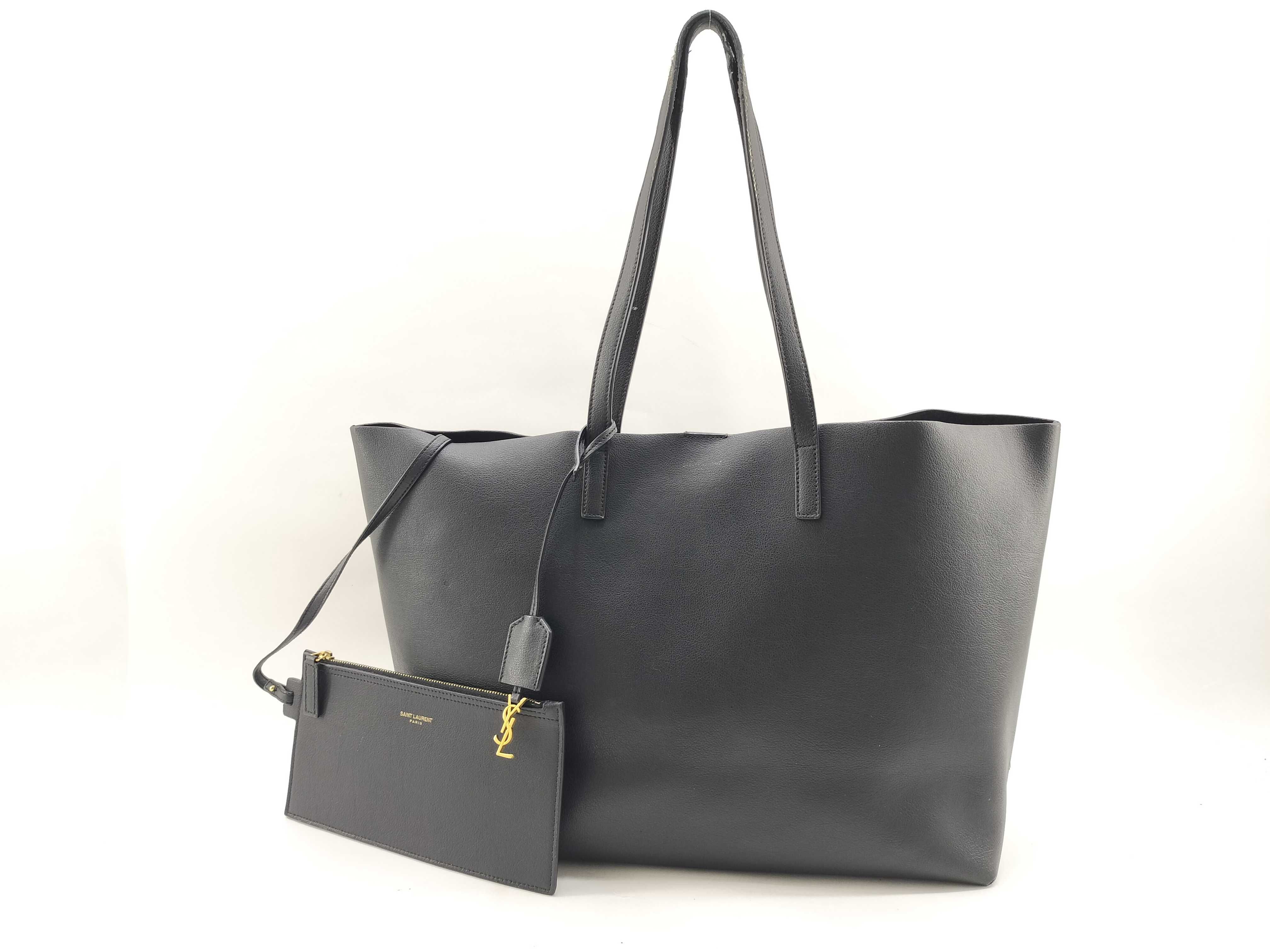 Sac Shopping Tote Bag, Black Leather, 394195 Tote Bag