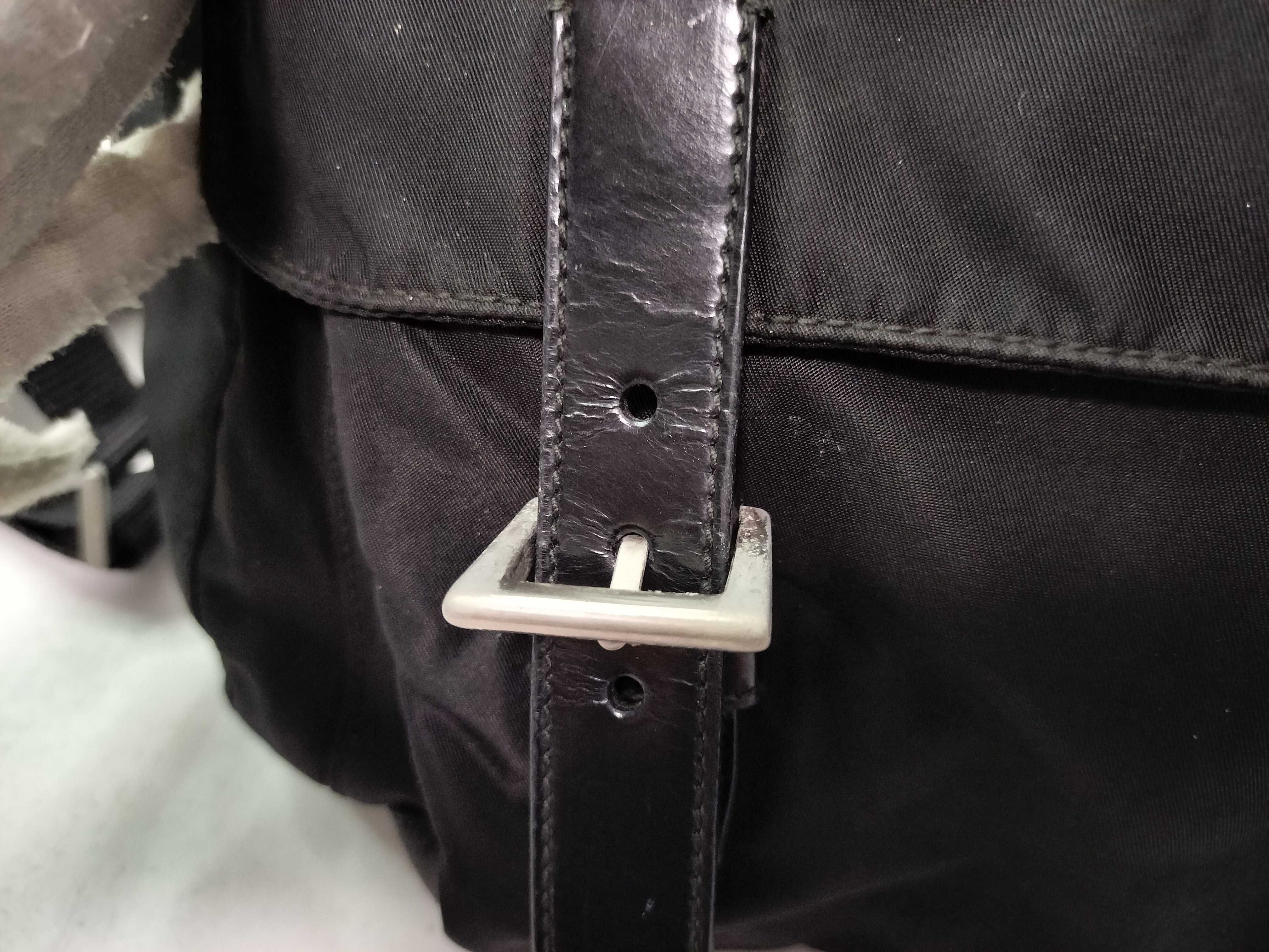 Nylon Messenger Shoulder Bag (Black) — view 12