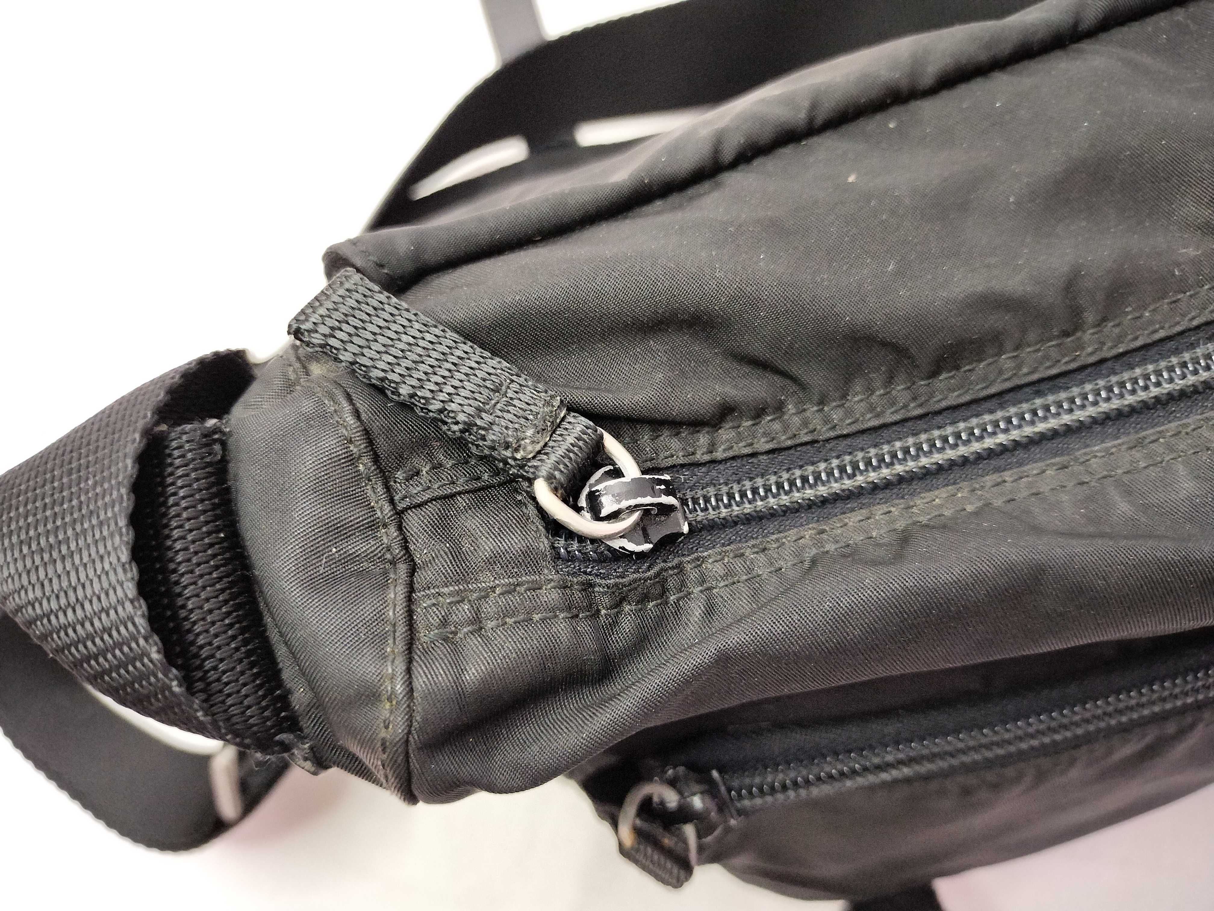Nylon Messenger Shoulder Bag (Black) — view 15