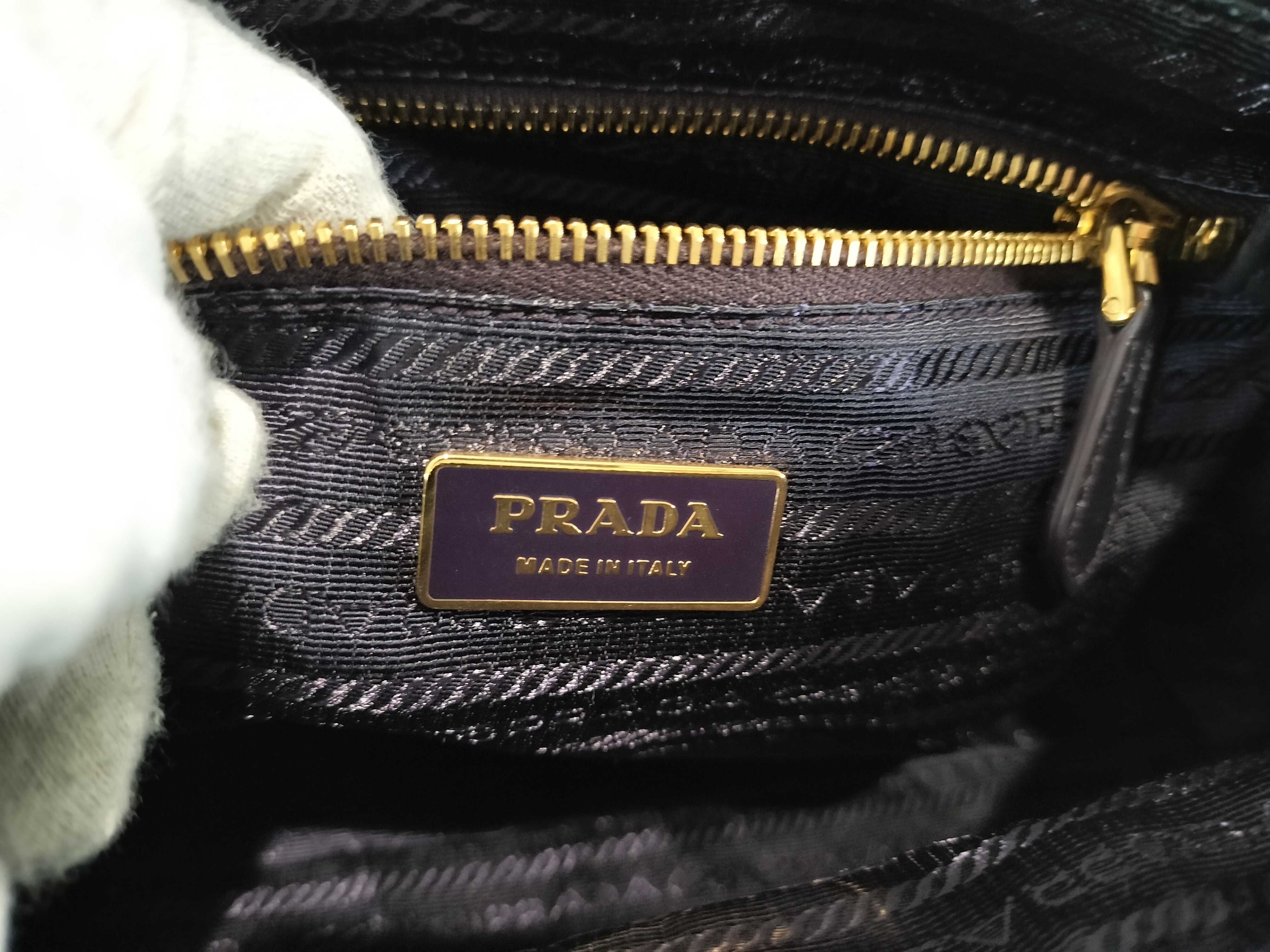 Nylon Shoulder Bag with Gold Hardware, Purple — view 12