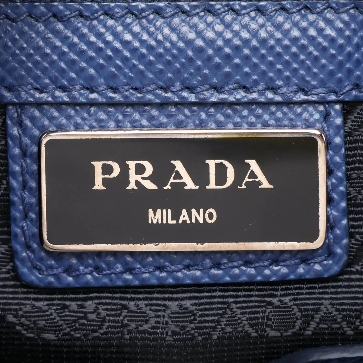 Saffiano Leather Shoulder Bag, Blue — view 11