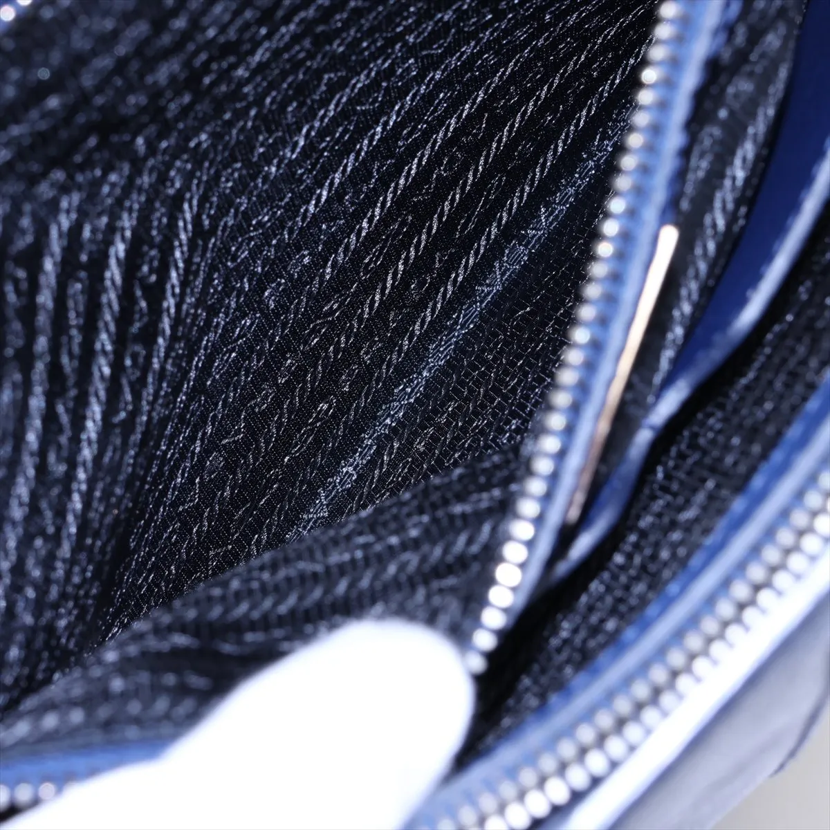Saffiano Leather Shoulder Bag, Blue — view 10