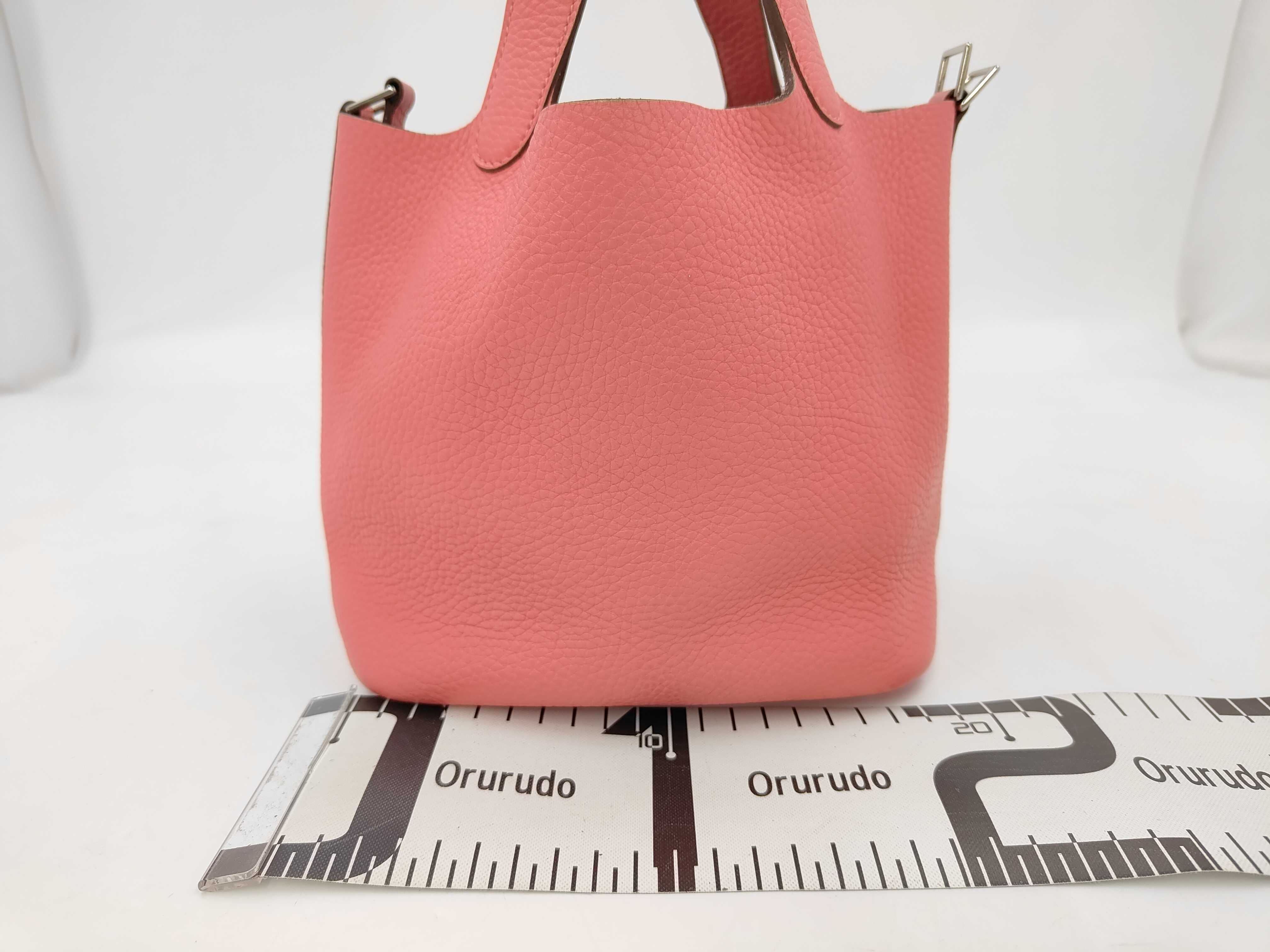 Picotan Lock 18 PM Taurillon Clemence Rose Azalea Silver Hardware X Handbag — view 2
