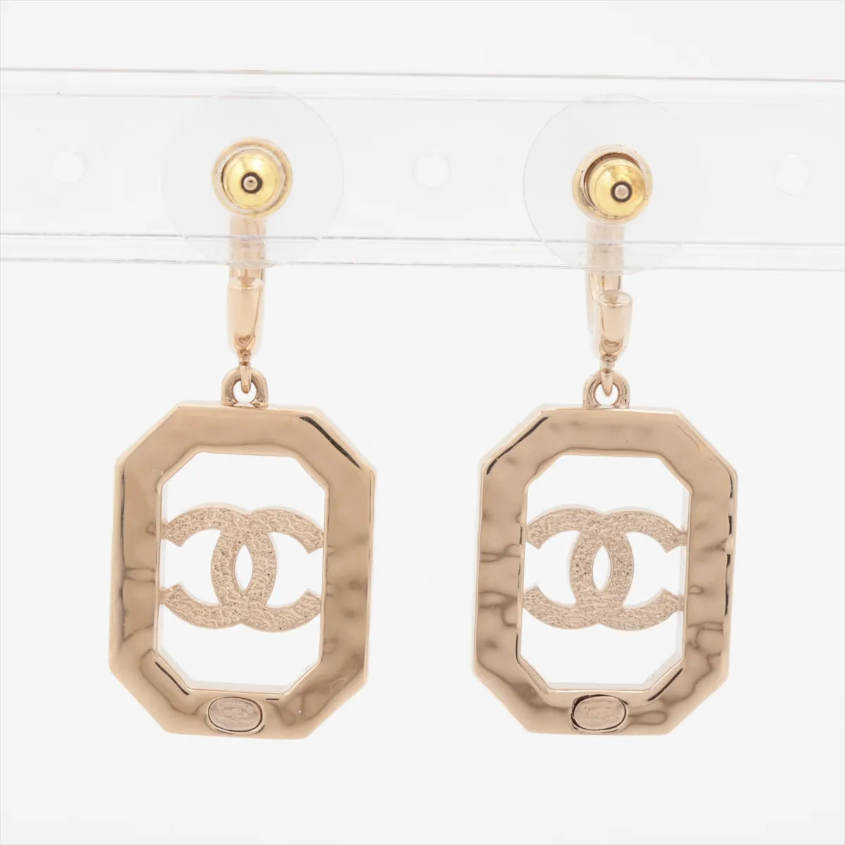 Coco Mark L23B Earrings (Pair) GP x Rhinestone x Faux Pearl Gold — view 3