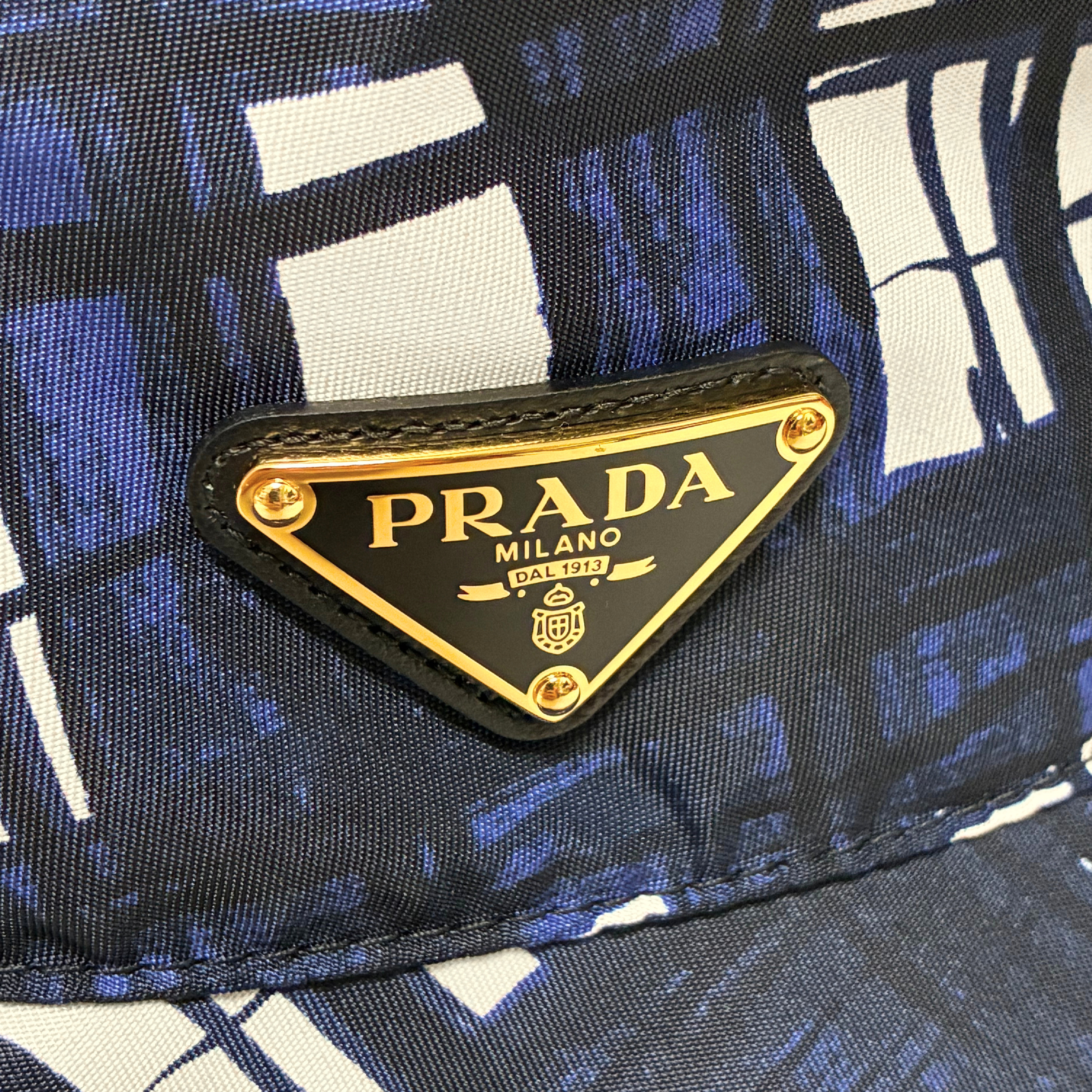 1HC137 Triangle Logo Bucket Hat, Size L, Polyamide, Navy, Other Accessories — view 4