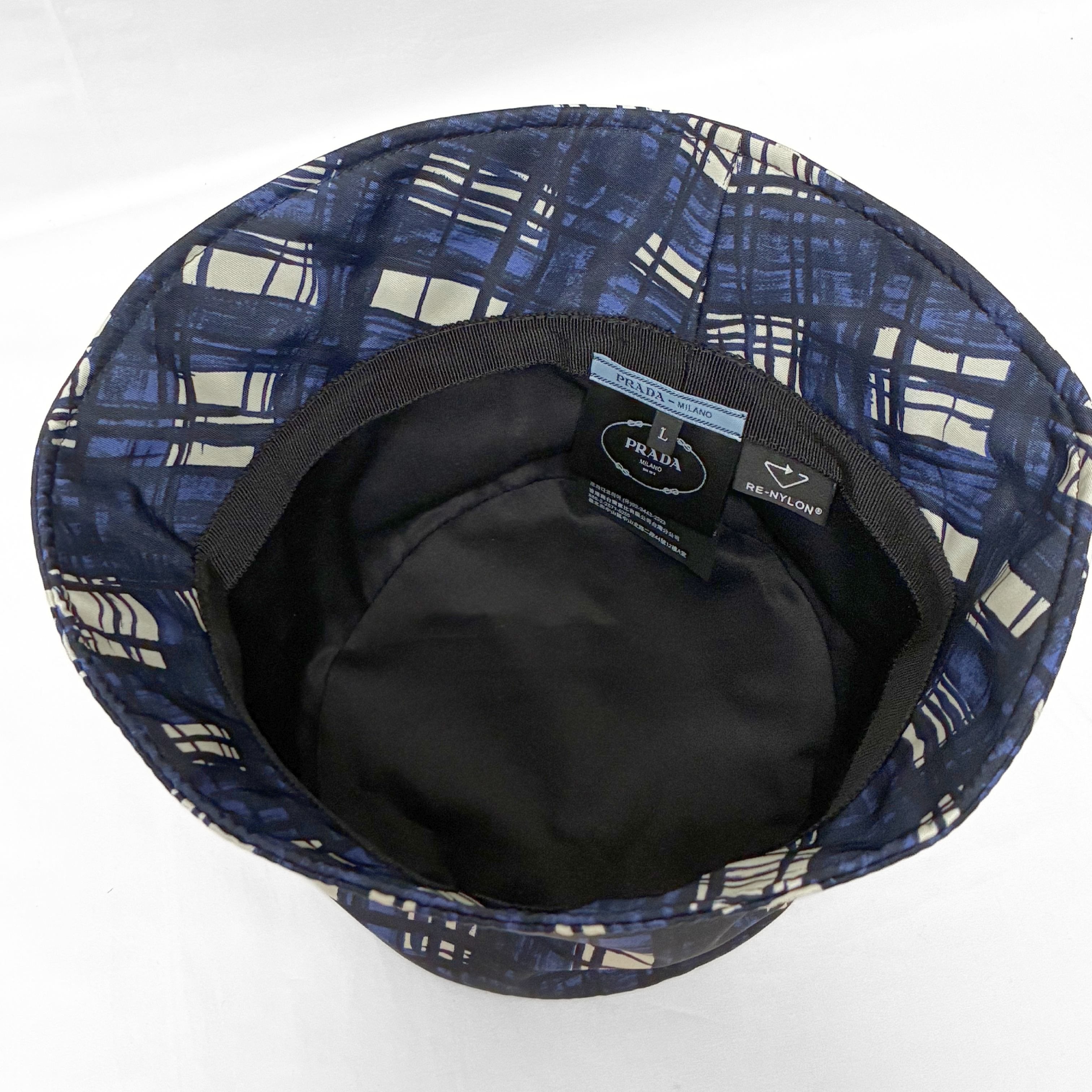 1HC137 Triangle Logo Bucket Hat, Size L, Polyamide, Navy, Other Accessories — view 5