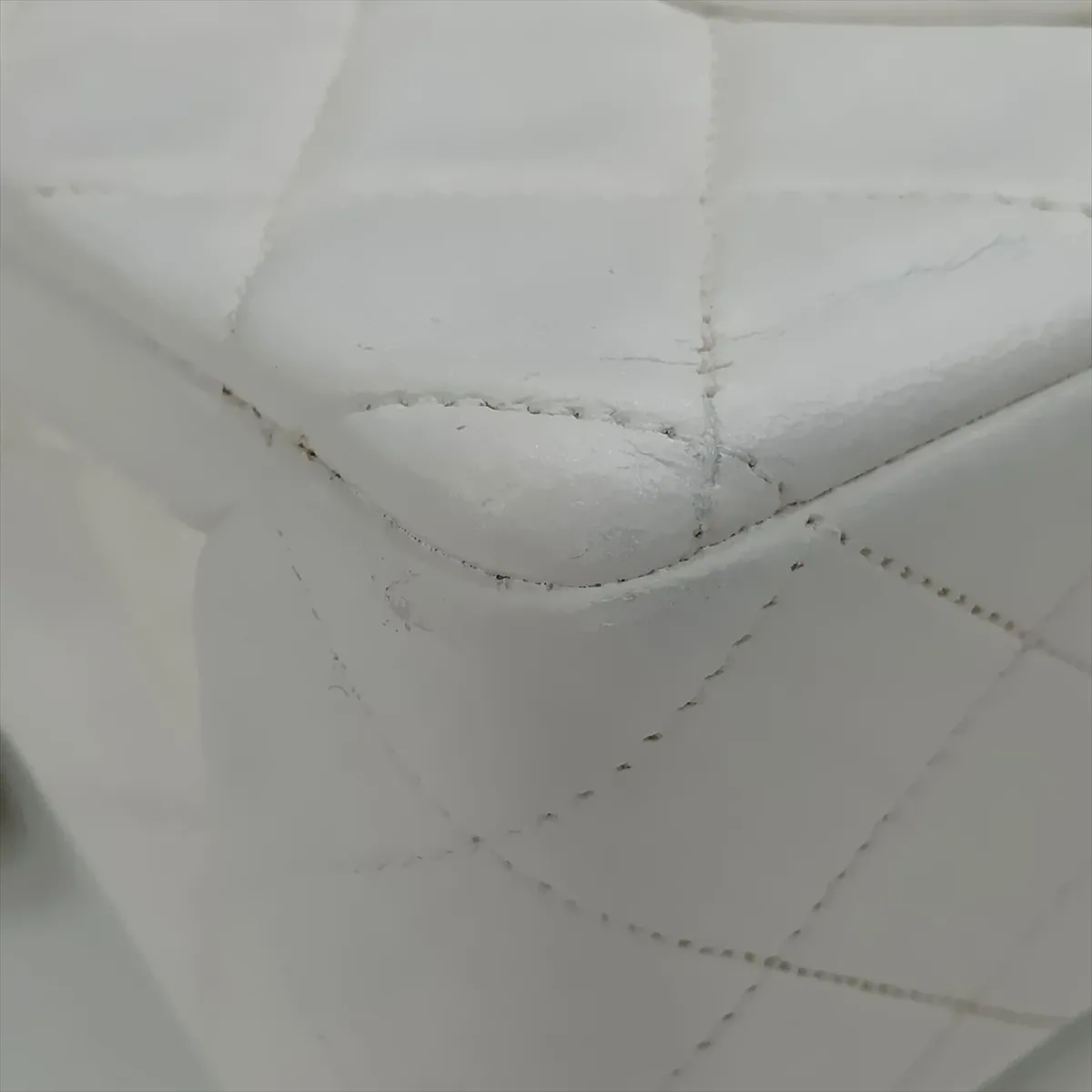 Matelassé Lambskin Double Flap Double Chain Bag, White with Gold Hardware, 0261916 (Serial Number 0-series), No Pull Strap — view 12