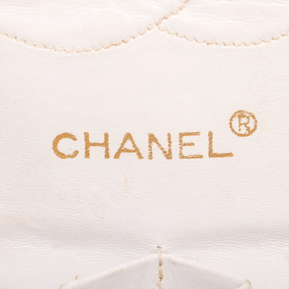 Matelassé Lambskin Double Flap Double Chain Bag, White with Gold Hardware, 0261916 (Serial Number 0-series), No Pull Strap — view 10