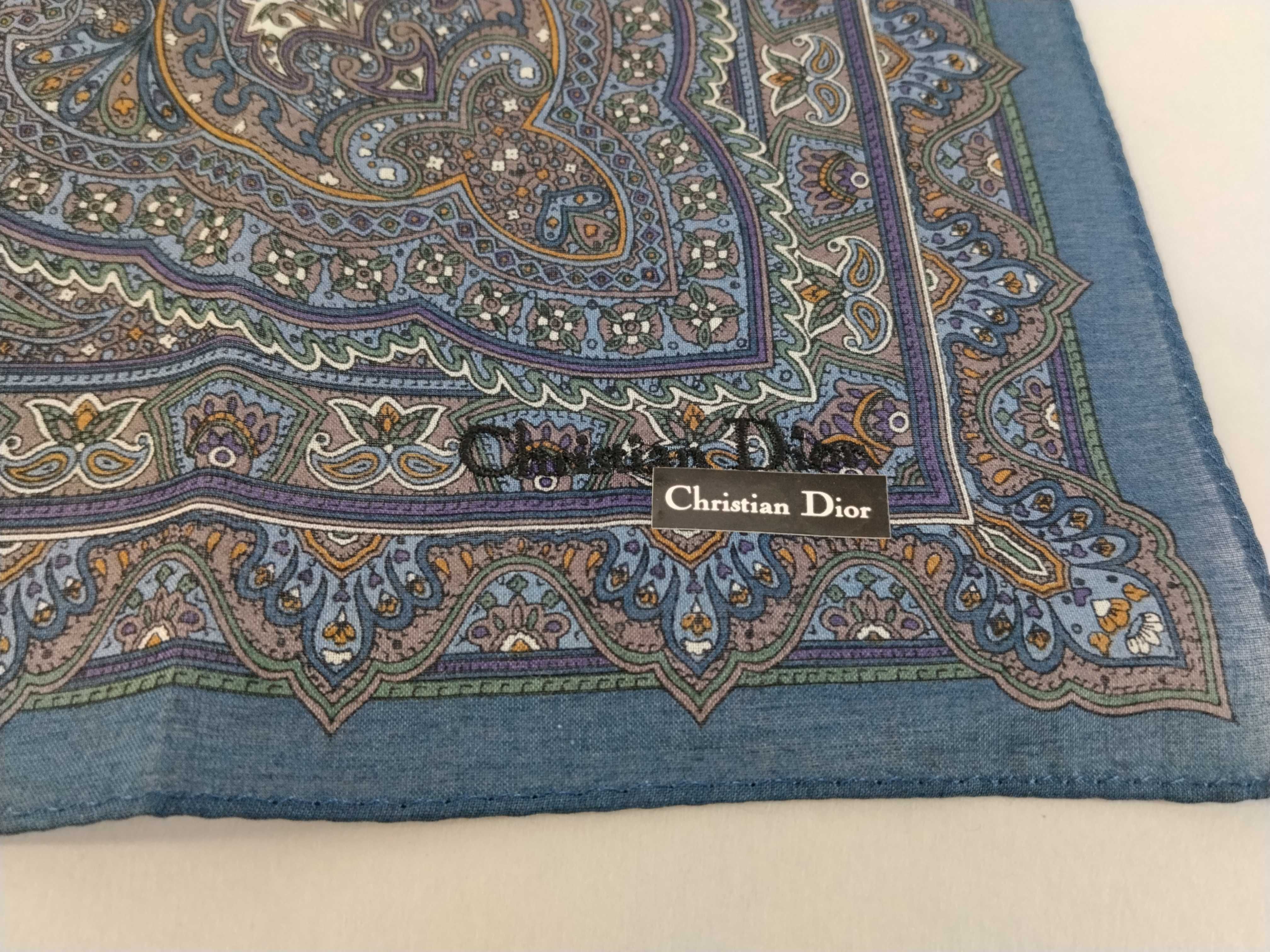 handkerchief/scarf, unused, logo embroidery, paisley pattern, navy, other accessories. — view 4