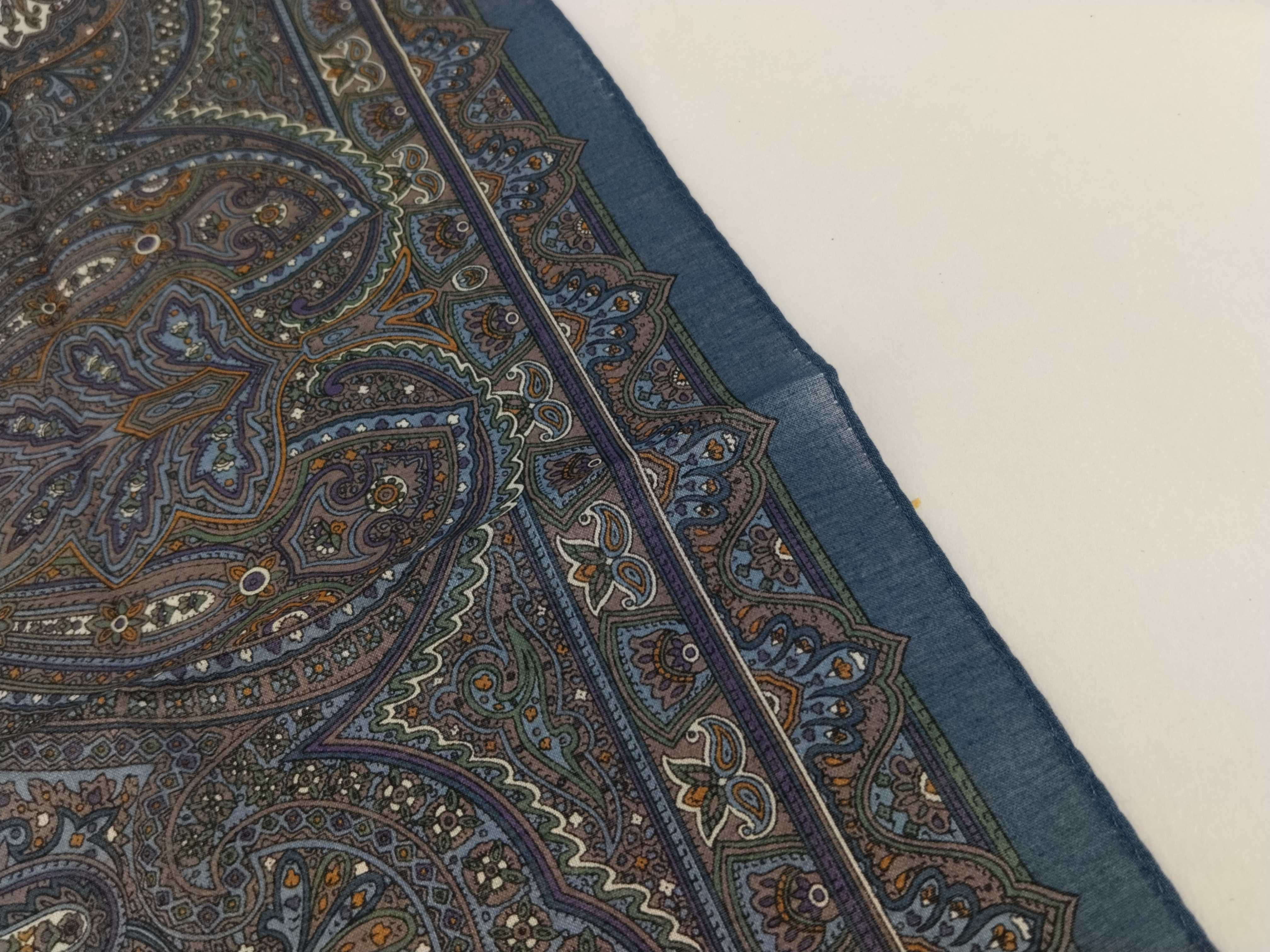 handkerchief/scarf, unused, logo embroidery, paisley pattern, navy, other accessories. — view 6