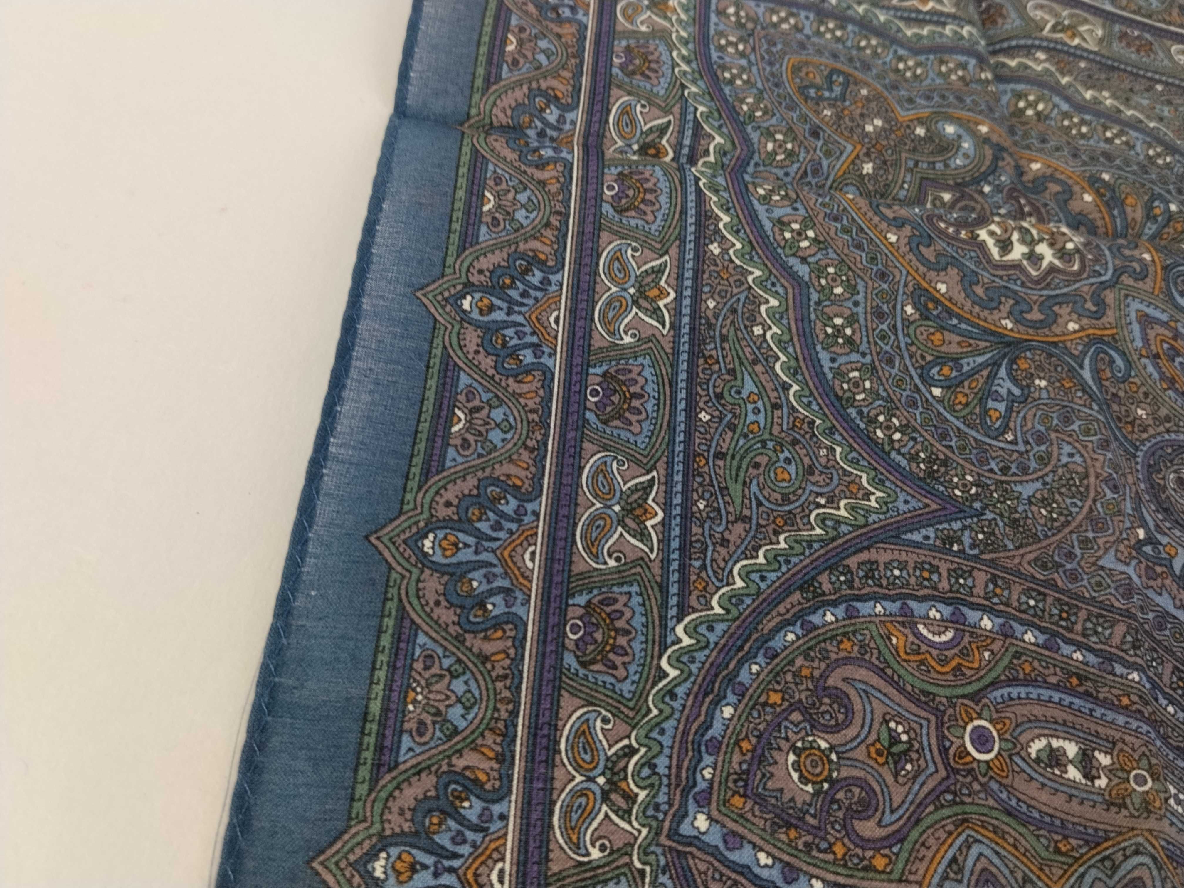 handkerchief/scarf, unused, logo embroidery, paisley pattern, navy, other accessories. — view 10