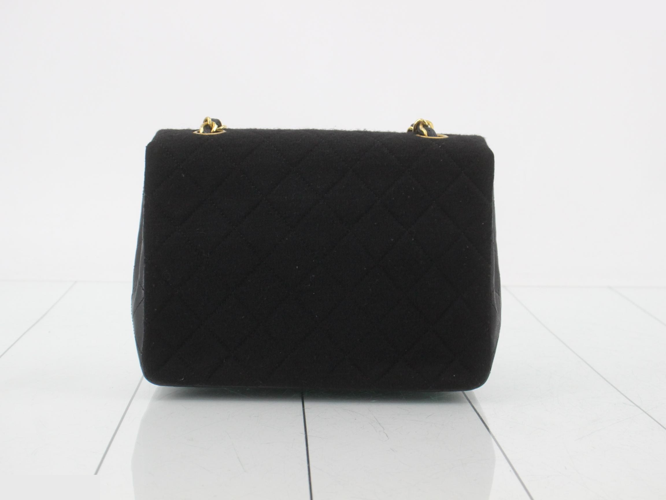 Jersey/Lambskin Mini Matelassé Chain Shoulder Bag — view 2
