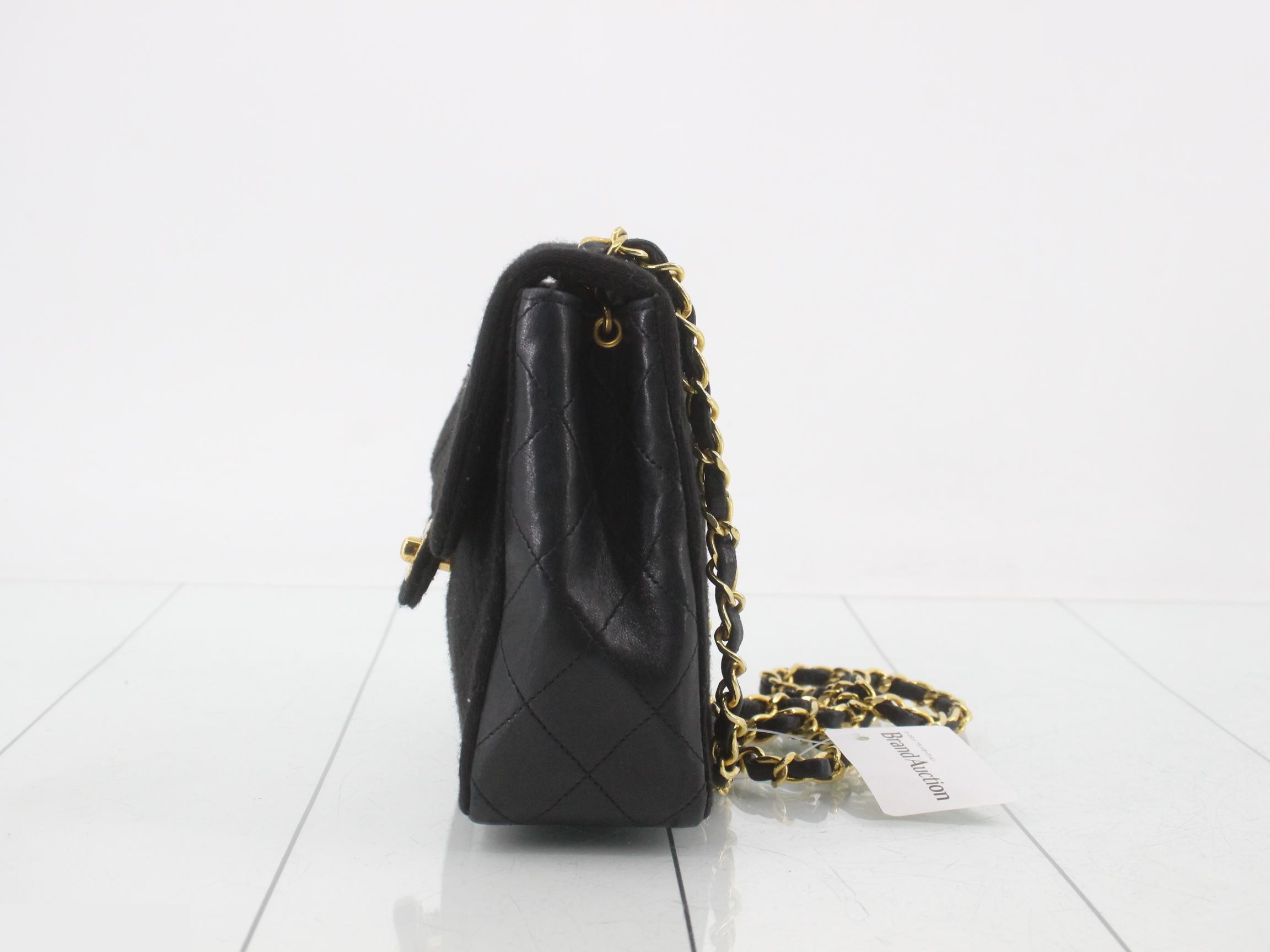 Jersey/Lambskin Mini Matelassé Chain Shoulder Bag — view 3