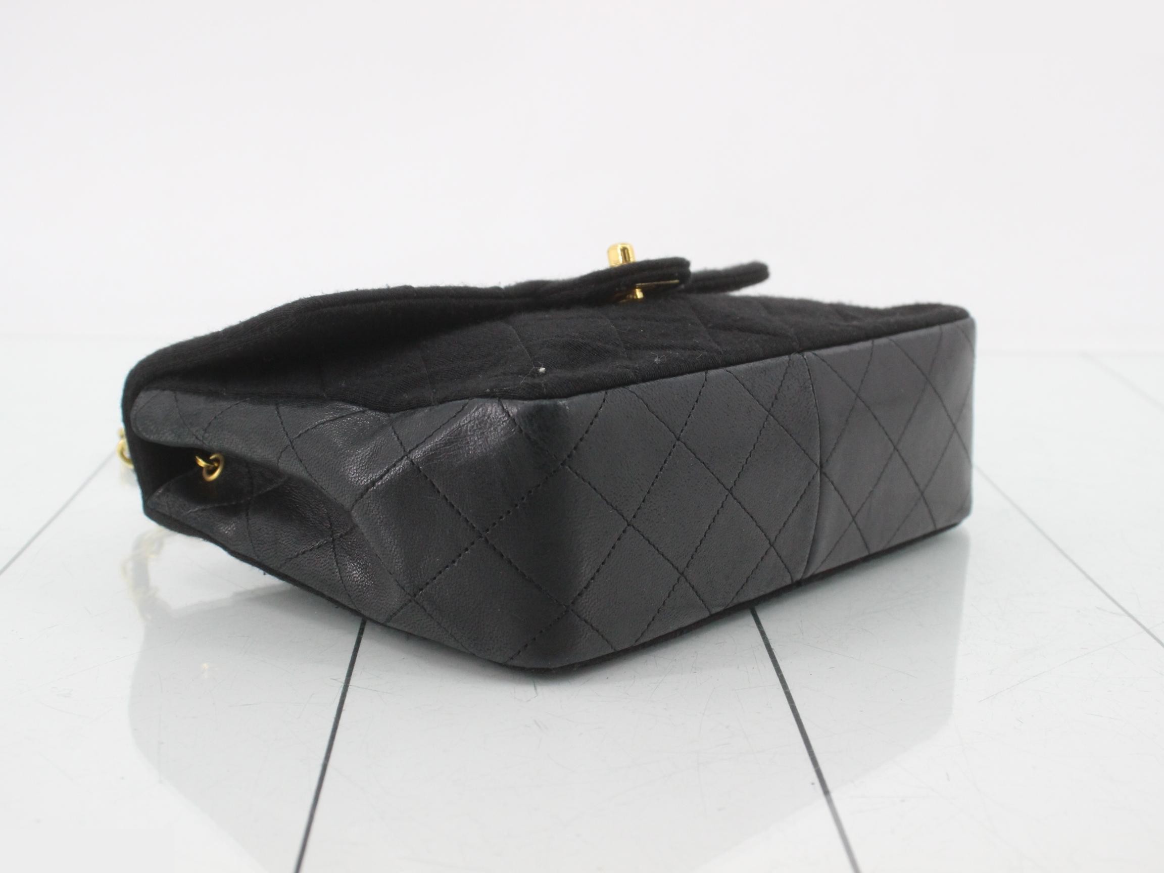 Jersey/Lambskin Mini Matelassé Chain Shoulder Bag — view 5