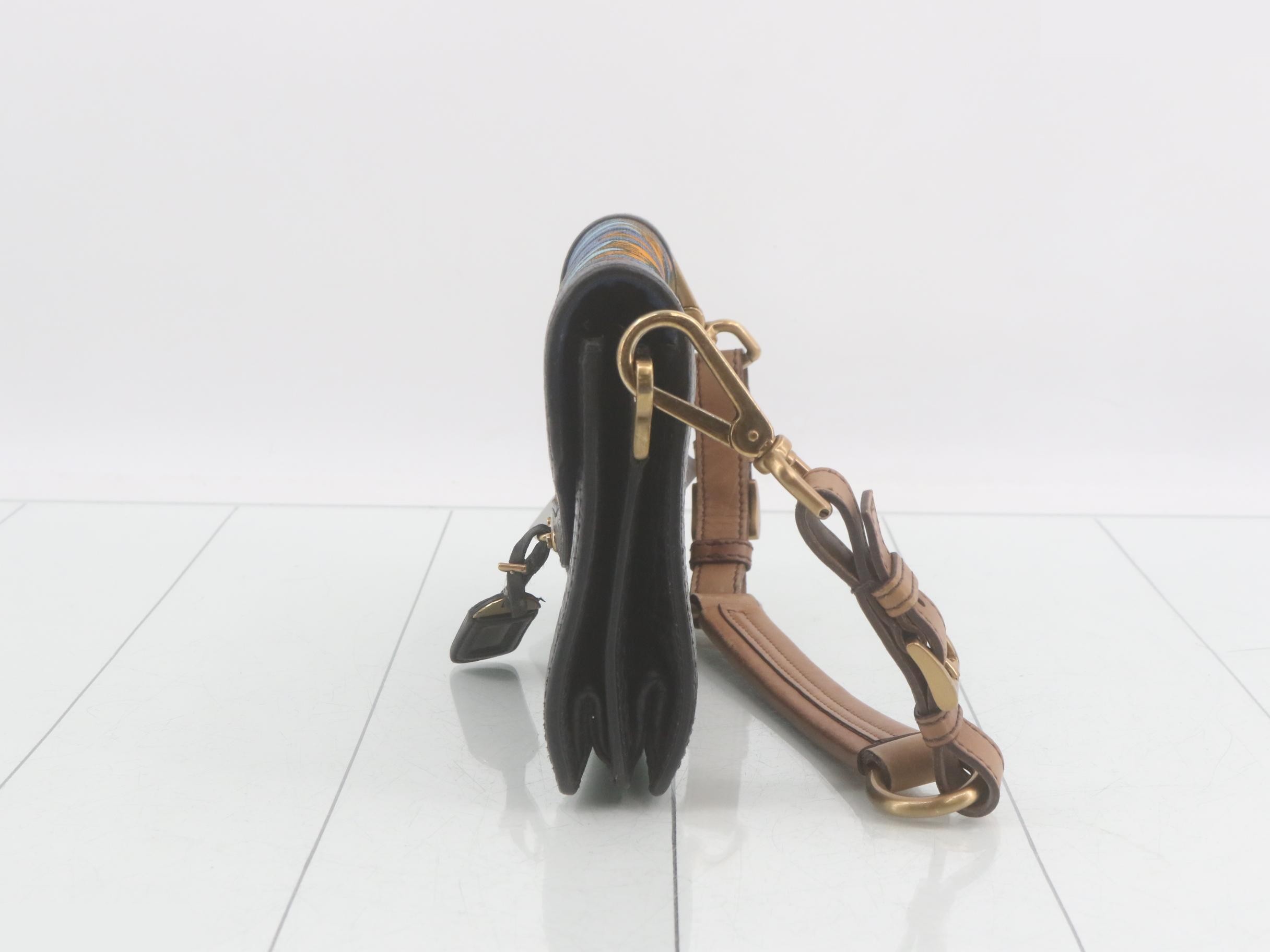 Canvas/Leather One-Shoulder Bag — view 3