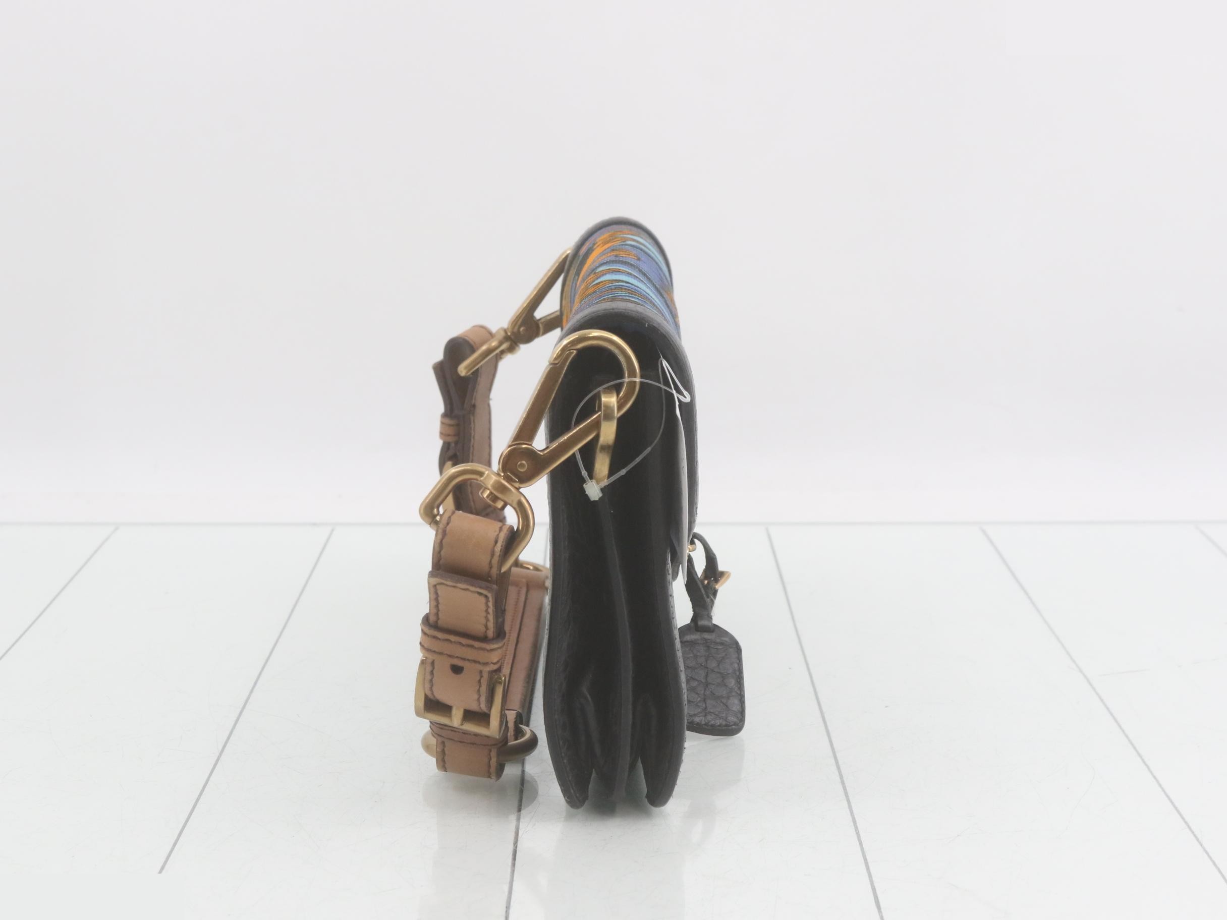 Canvas/Leather One-Shoulder Bag — view 4