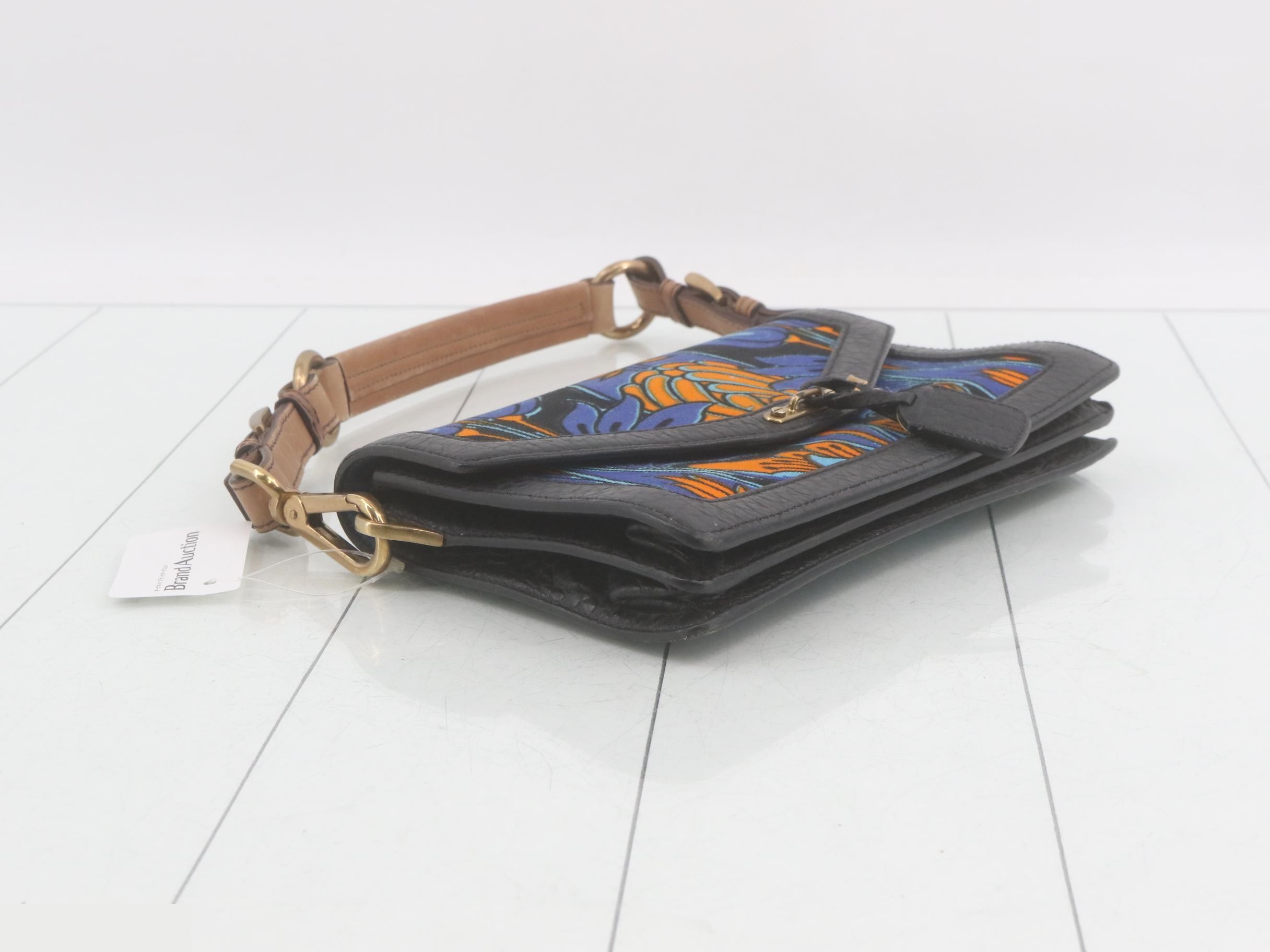 Canvas/Leather One-Shoulder Bag — view 5