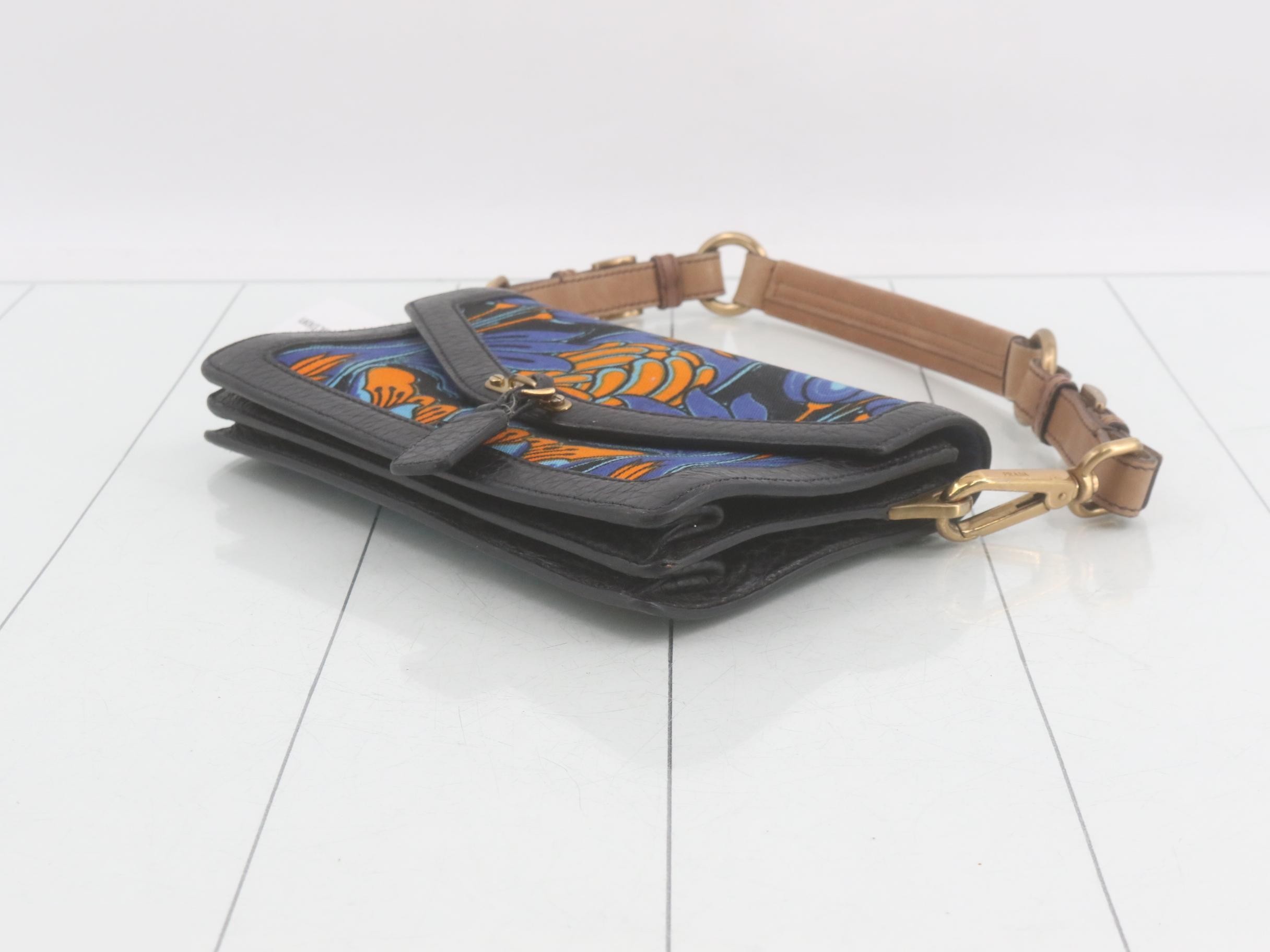 Canvas/Leather One-Shoulder Bag — view 6