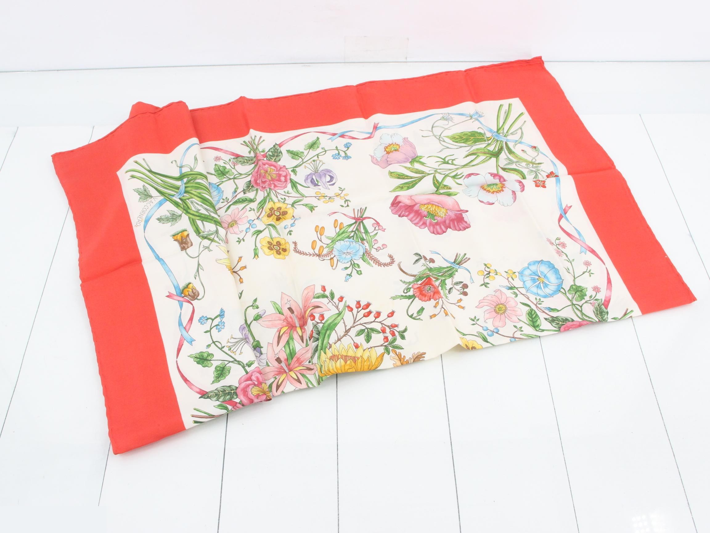 large silk scarf with floral pattern — view 3