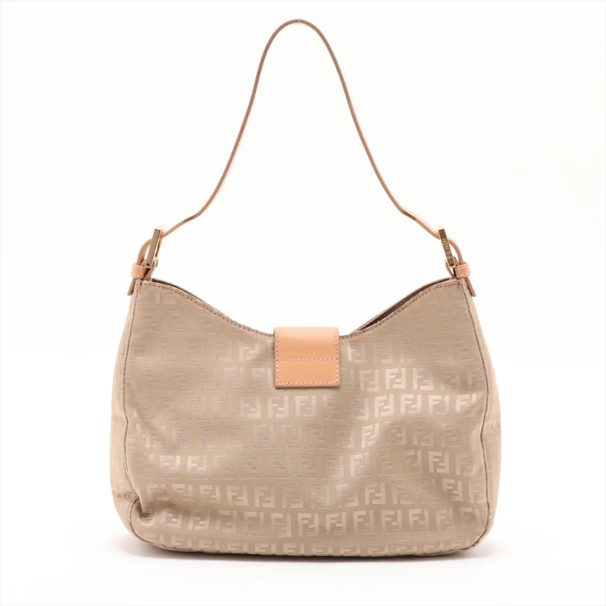 Zucchino Nylon x Leather Handbag Gold x Brown — view 2