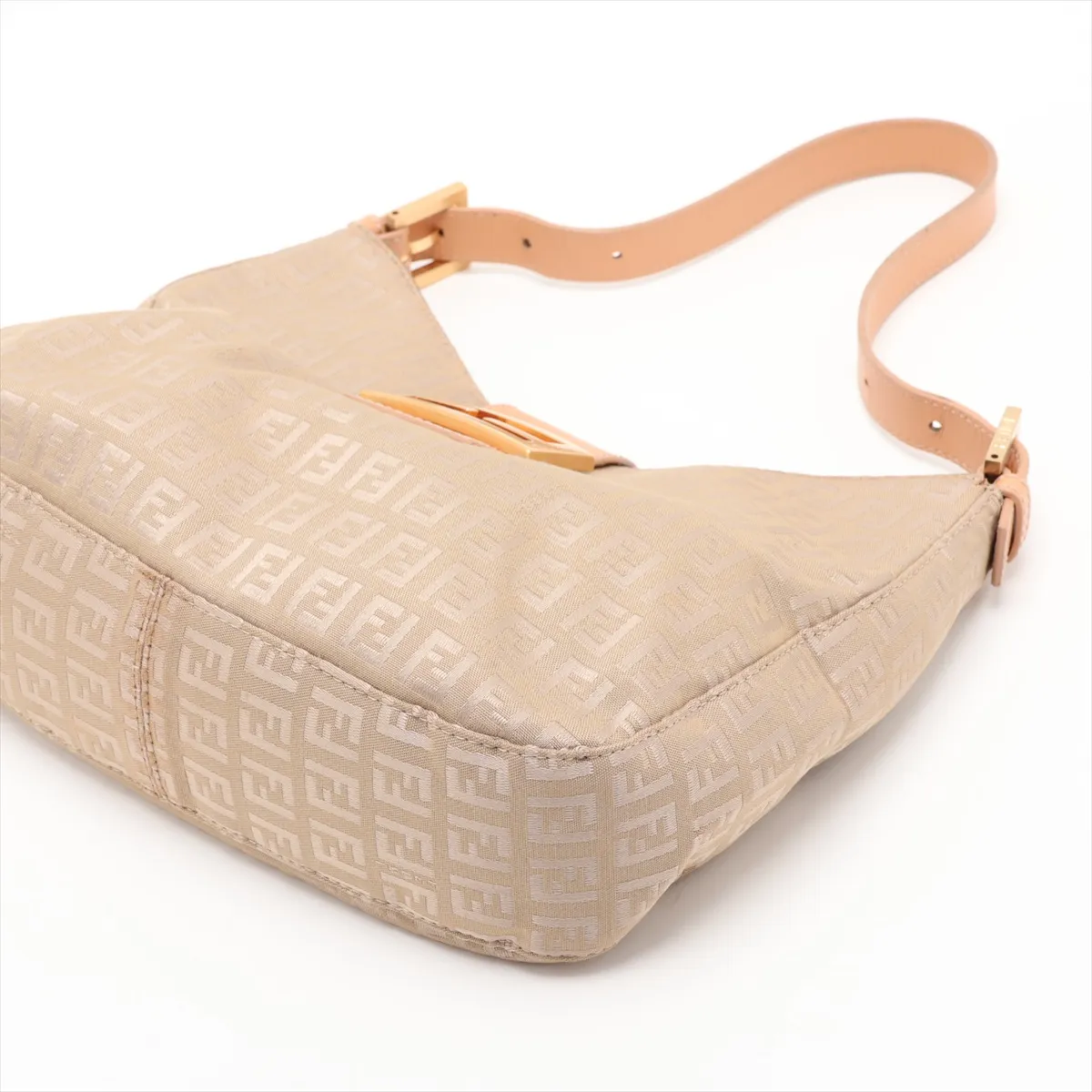 Zucchino Nylon x Leather Handbag Gold x Brown — view 3
