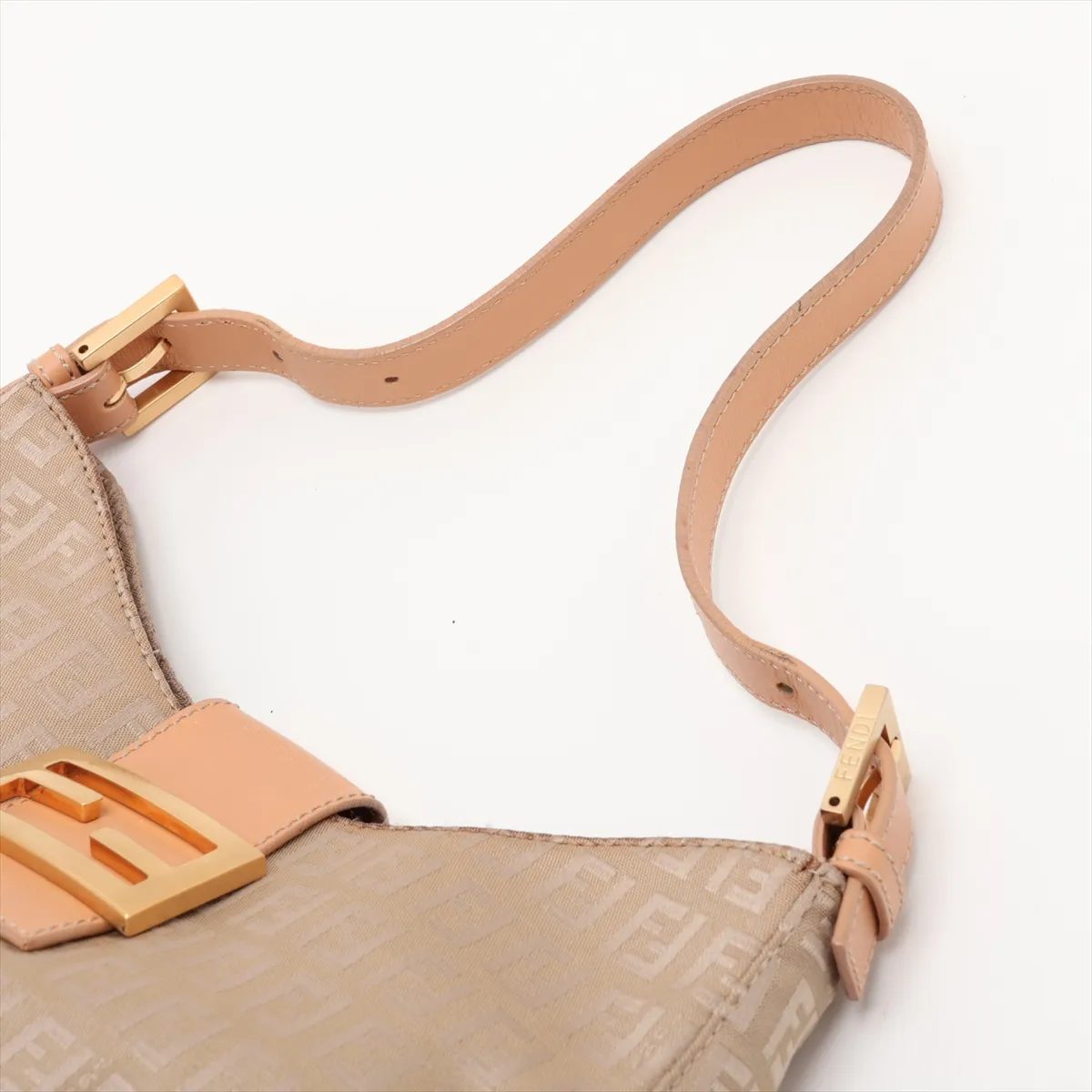 Zucchino Nylon x Leather Handbag Gold x Brown — view 5