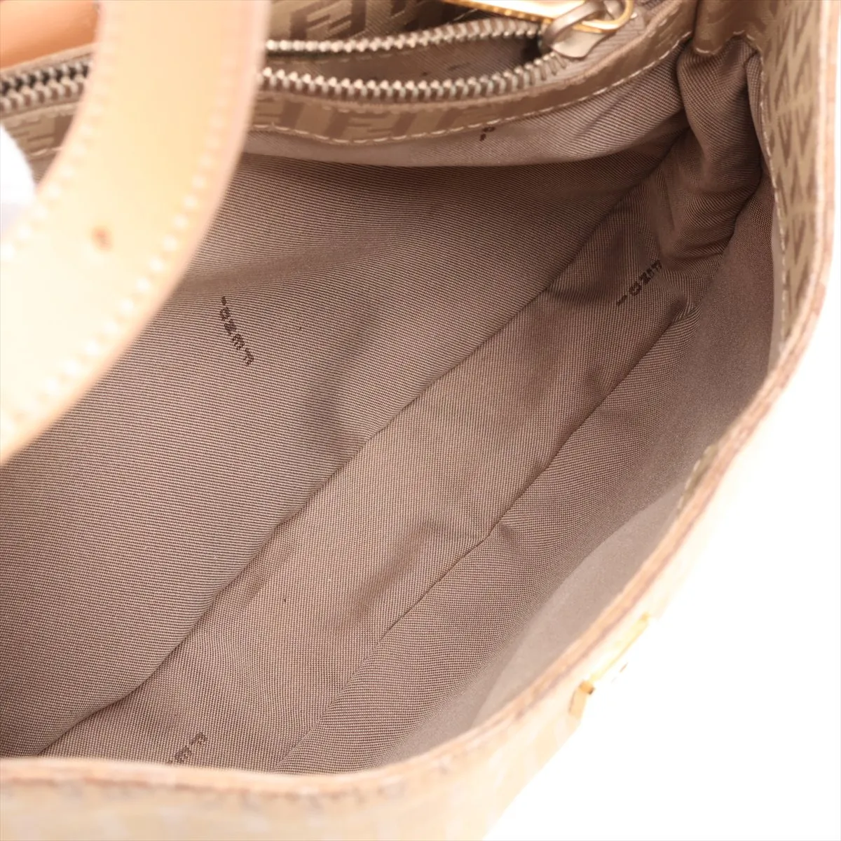 Zucchino Nylon x Leather Handbag Gold x Brown — view 6