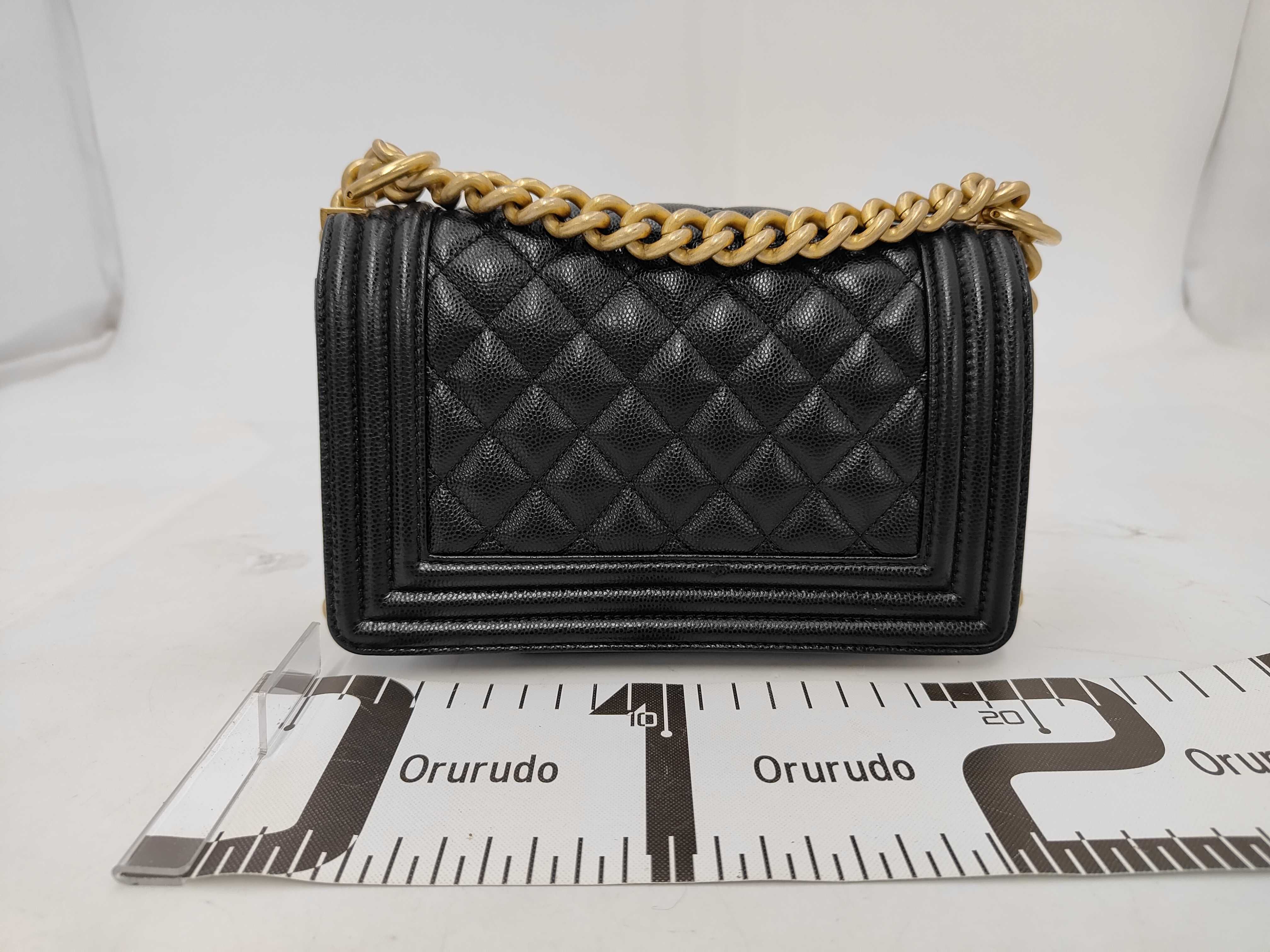 Boy Chanel Chain Shoulder Bag, Black Caviar Leather, Gold Hardware. — view 2