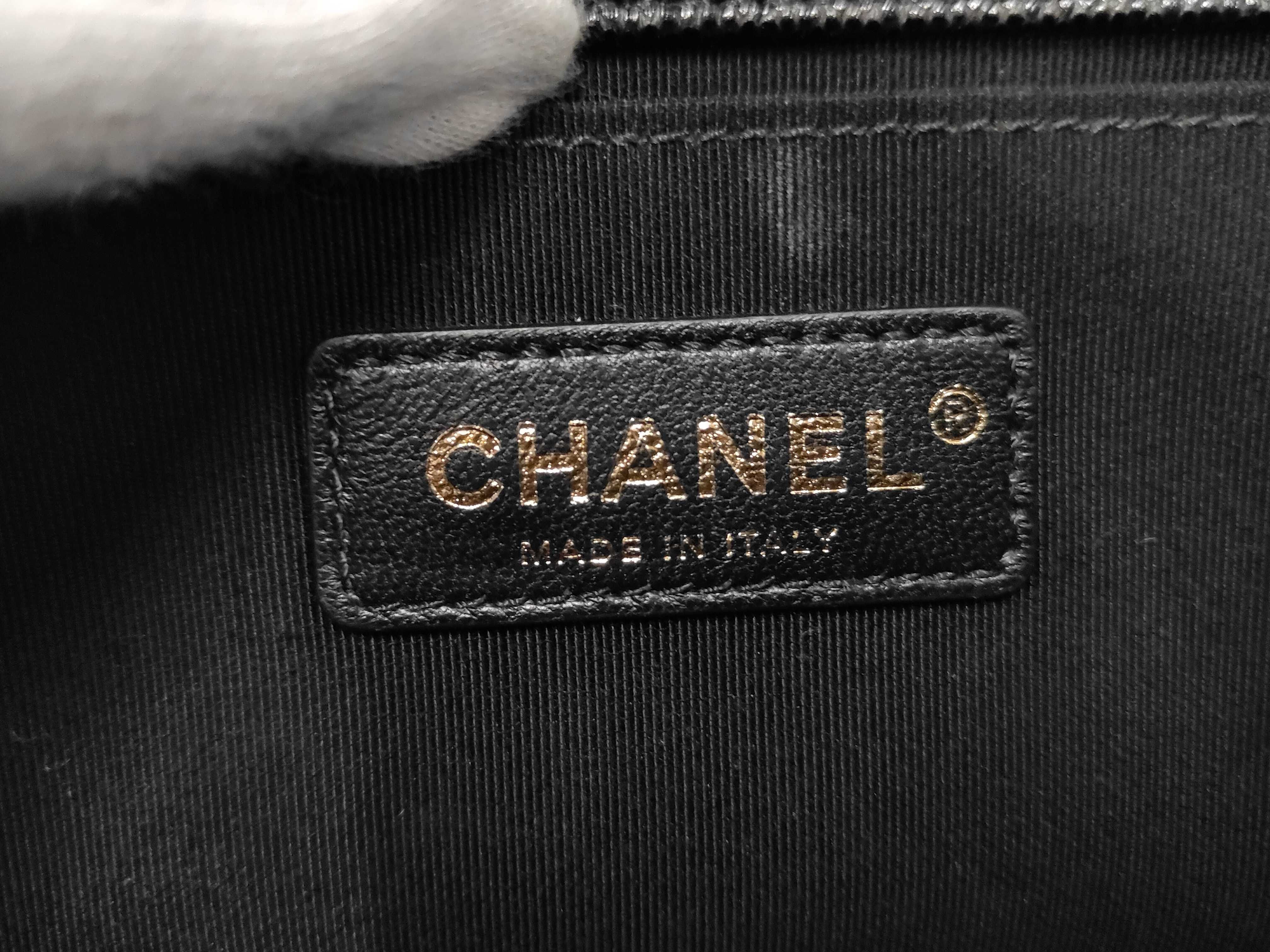 Boy Chanel Chain Shoulder Bag, Black Caviar Leather, Gold Hardware. — view 11