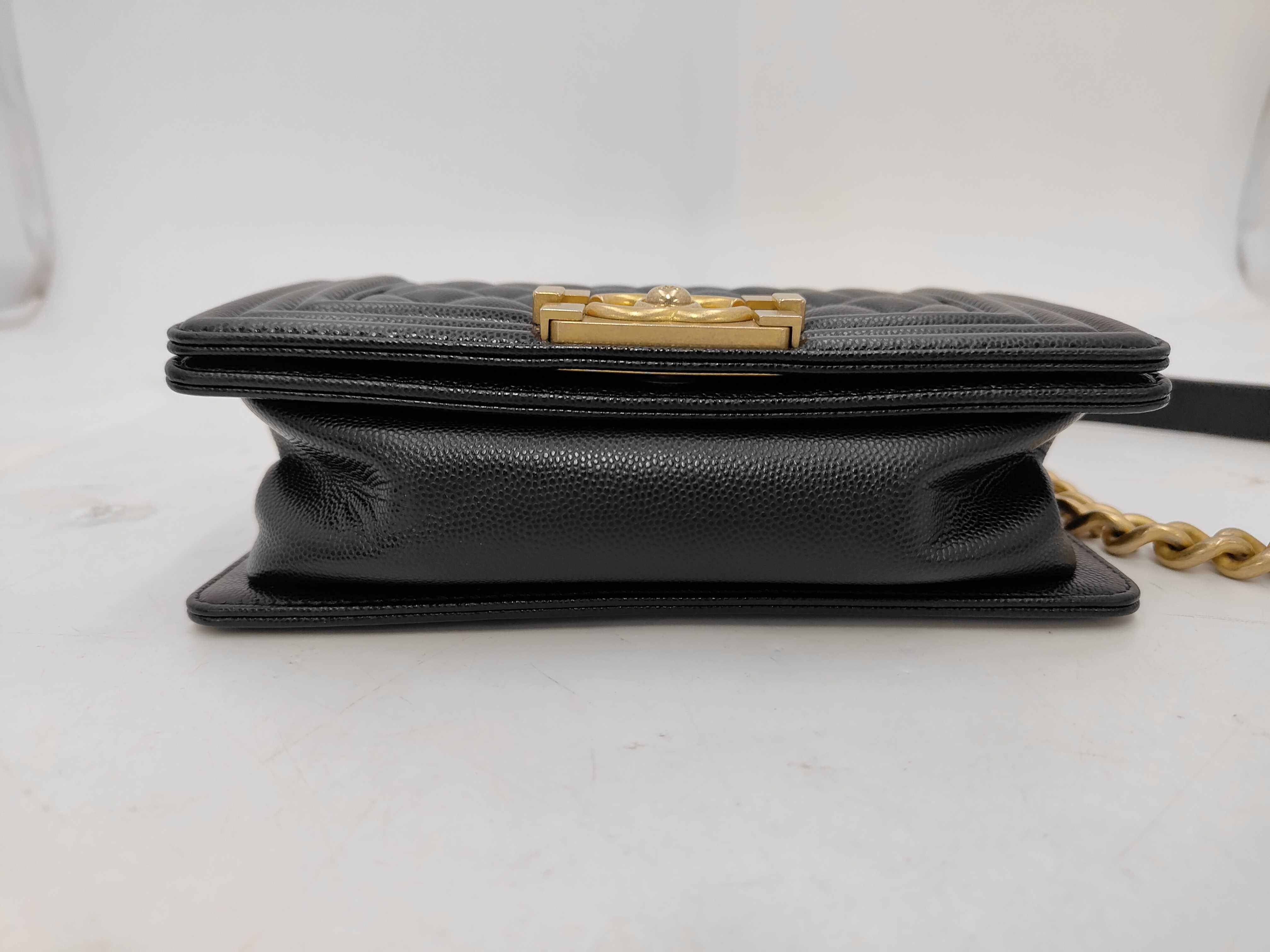 Boy Chanel Chain Shoulder Bag, Black Caviar Leather, Gold Hardware. — view 6