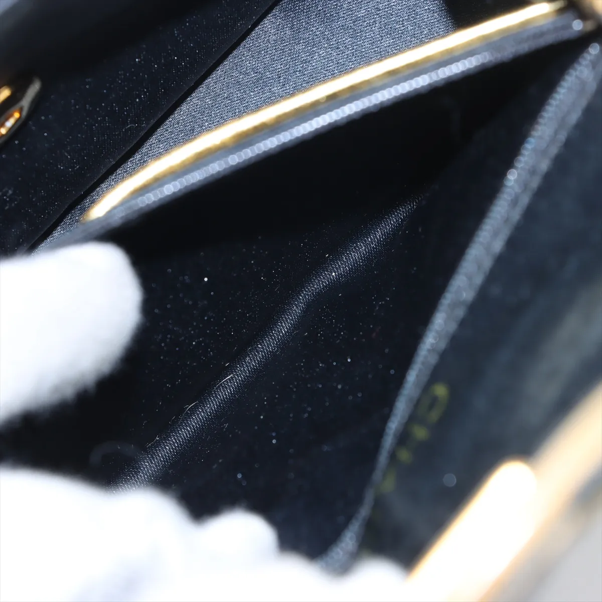Mini Matelasse Satin x Leather Single Flap Single Chain Bag Black Gold Hardware 1354882 No. 1 — view 8