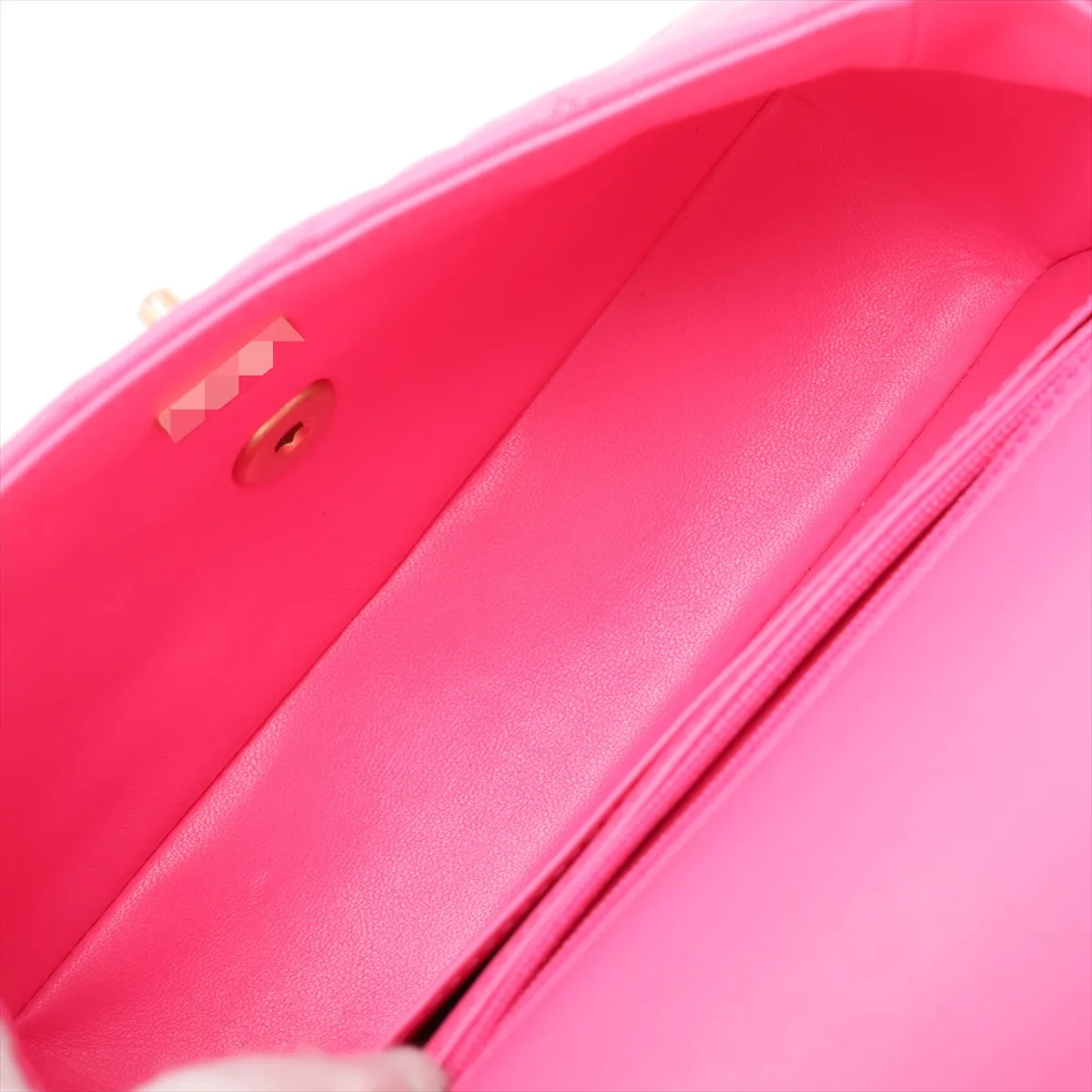 Mini Matelassé 20 Lambskin Single Flap Single Chain Bag, Pink with Gold Hardware, U291U7A0, Random Plate, A69900 — view 6