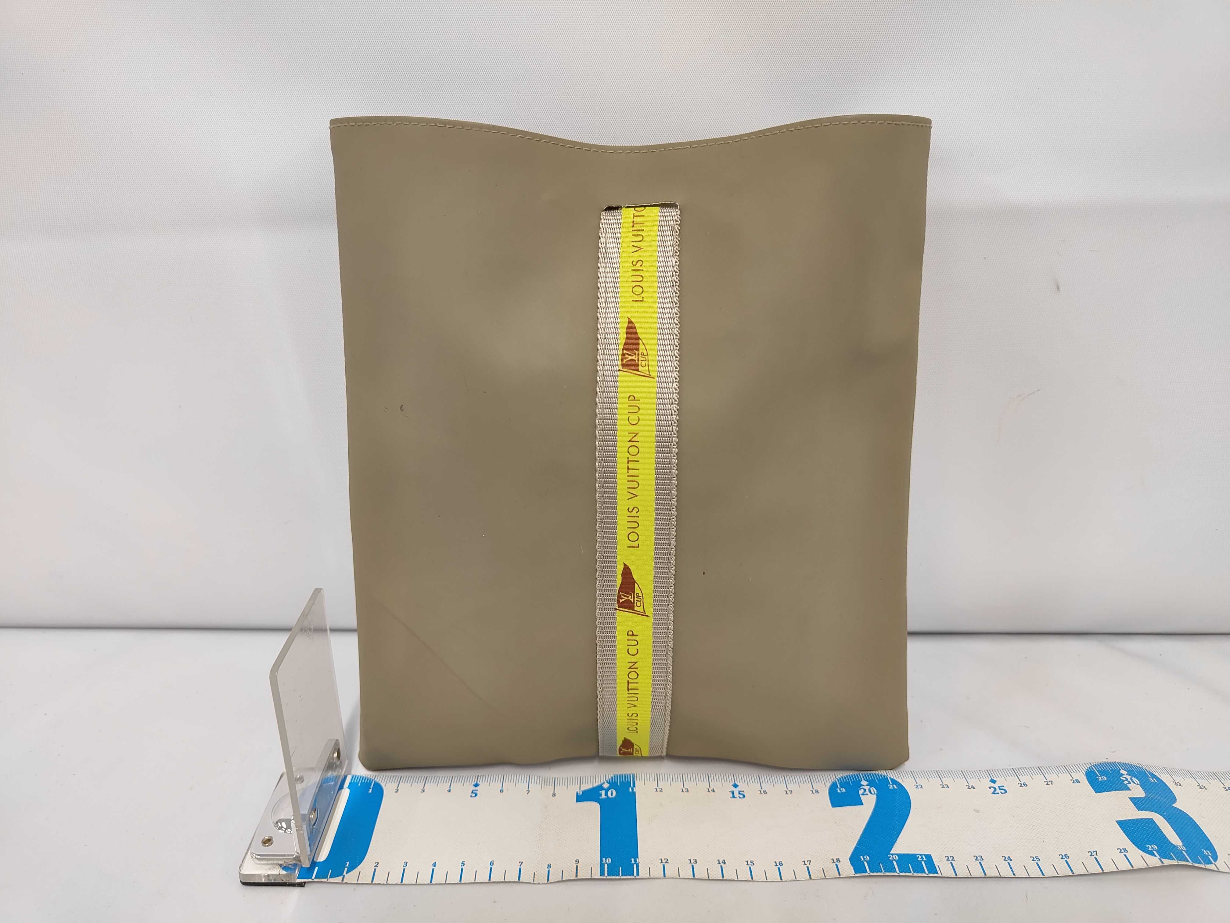 LV Cup 2003 Limited Edition D60184 Gray Yellow Polyurethane Nylon Pouch — view 2