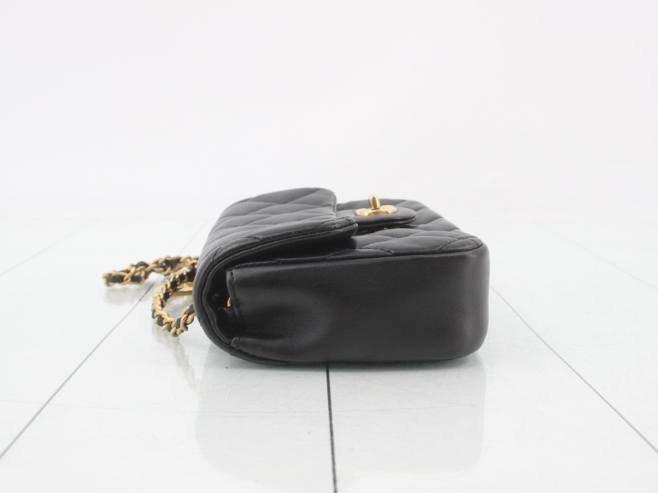 Heart charm lambskin mini matelassé shoulder bag — view 4