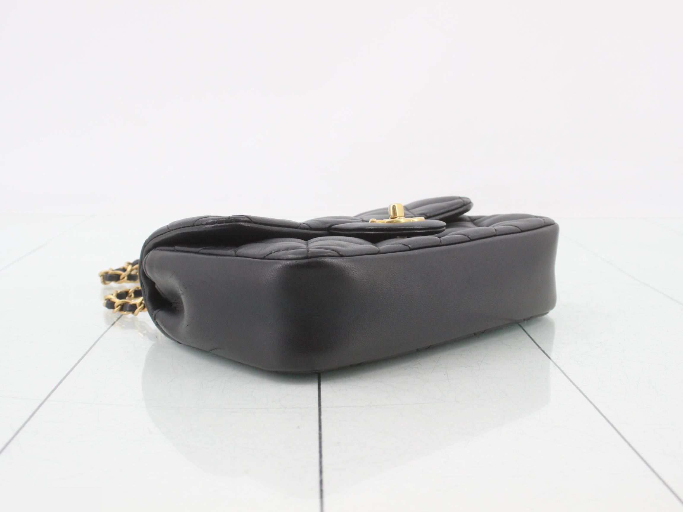 Heart charm lambskin mini matelassé shoulder bag — view 5