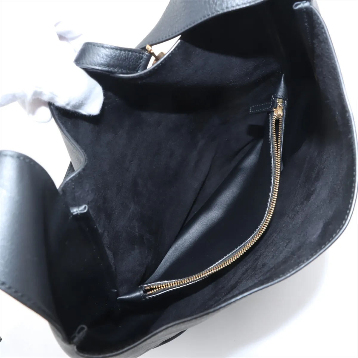 LE 5 A 7 Large Leather Shoulder Bag Black 753837 — view 7