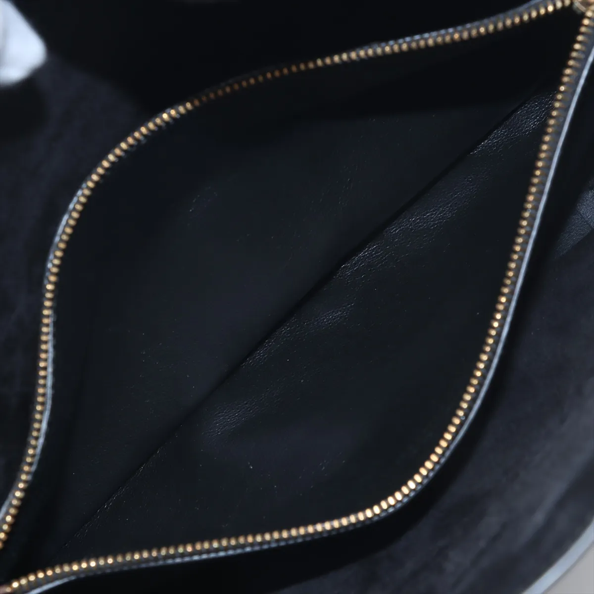 LE 5 A 7 Large Leather Shoulder Bag Black 753837 — view 9