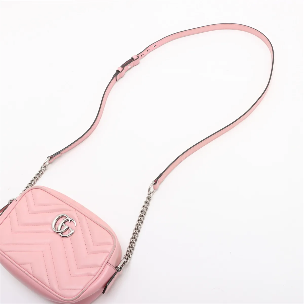 GG Marmont Leather Chain Shoulder Bag, Pink, 634936 — view 5
