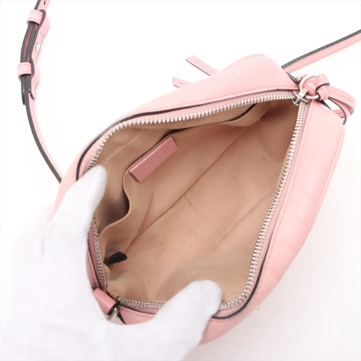 GG Marmont Leather Chain Shoulder Bag, Pink, 634936 — view 6