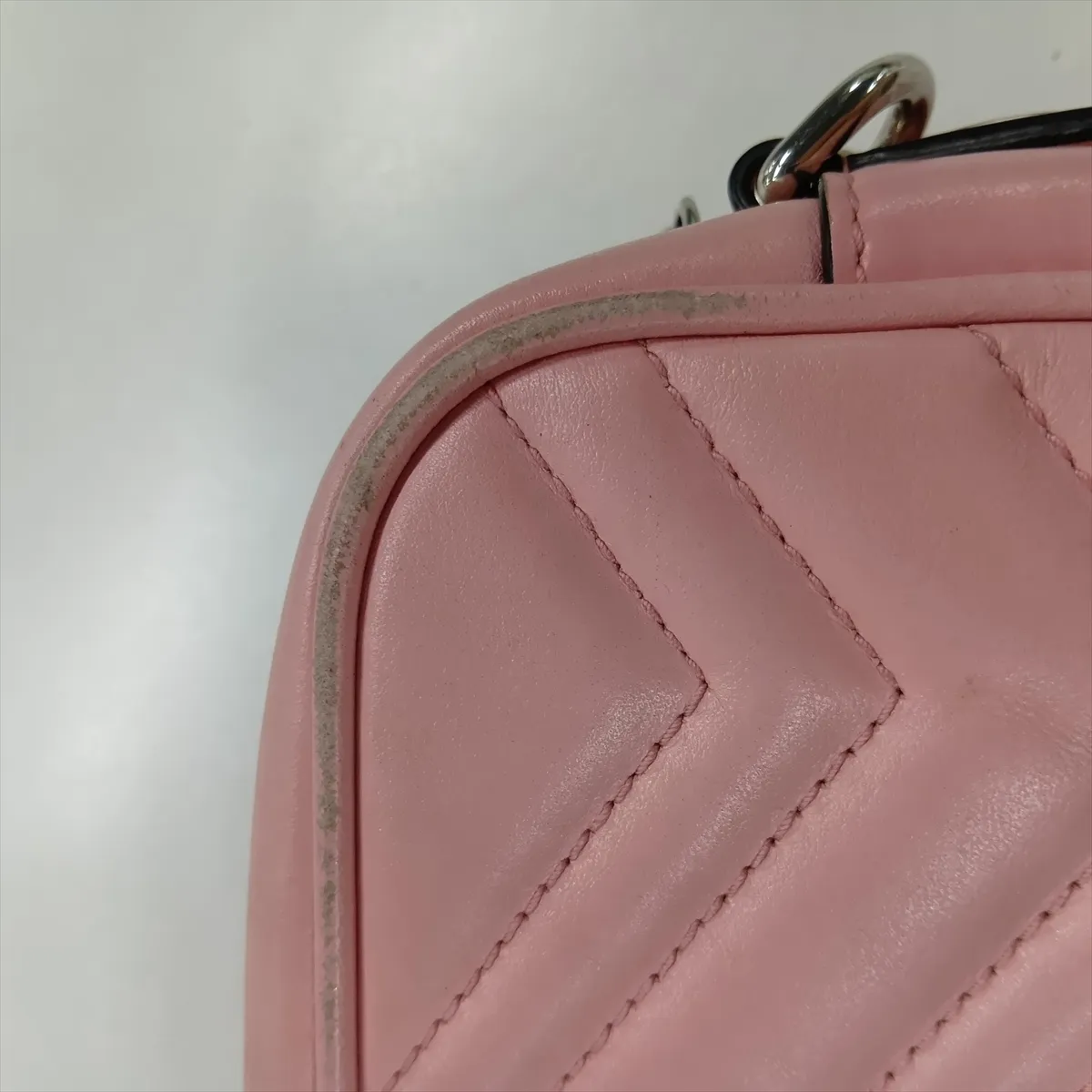 GG Marmont Leather Chain Shoulder Bag, Pink, 634936 — view 9