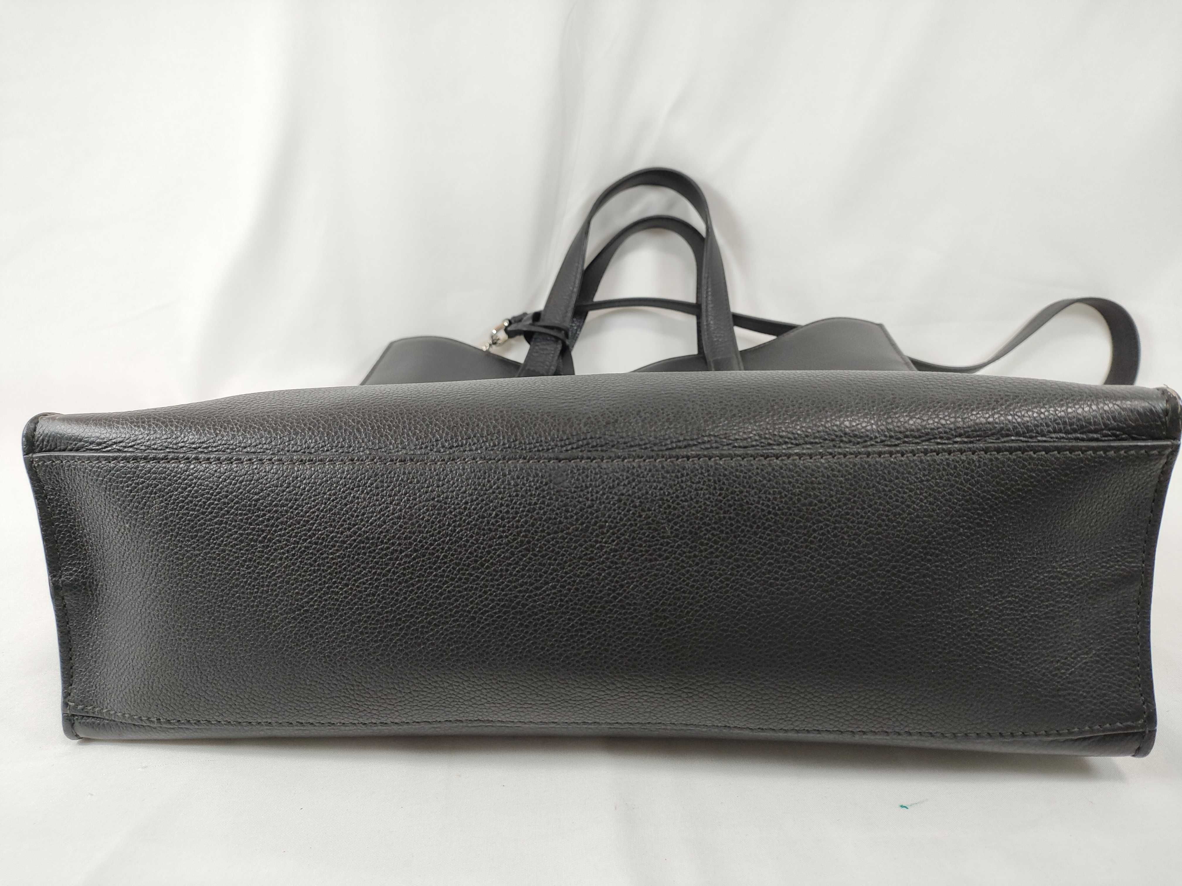 Saffiano Leather Tote Bag, Black Tote Bag — view 8