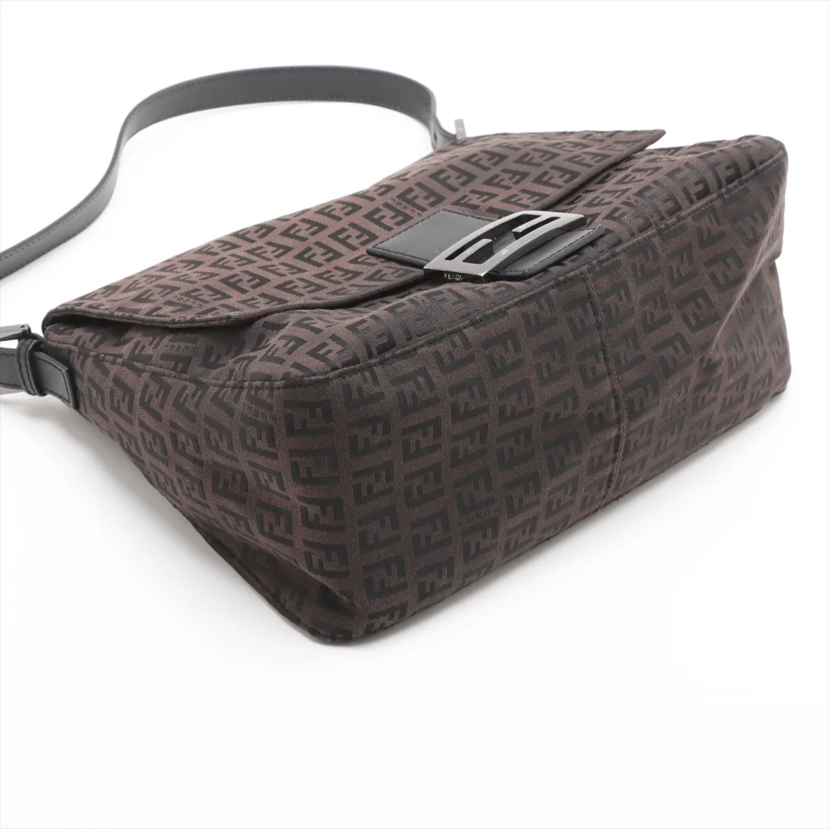 Zucchino Mamma Bucket Canvas x Leather Shoulder Bag Brown 8BR001 — view 4