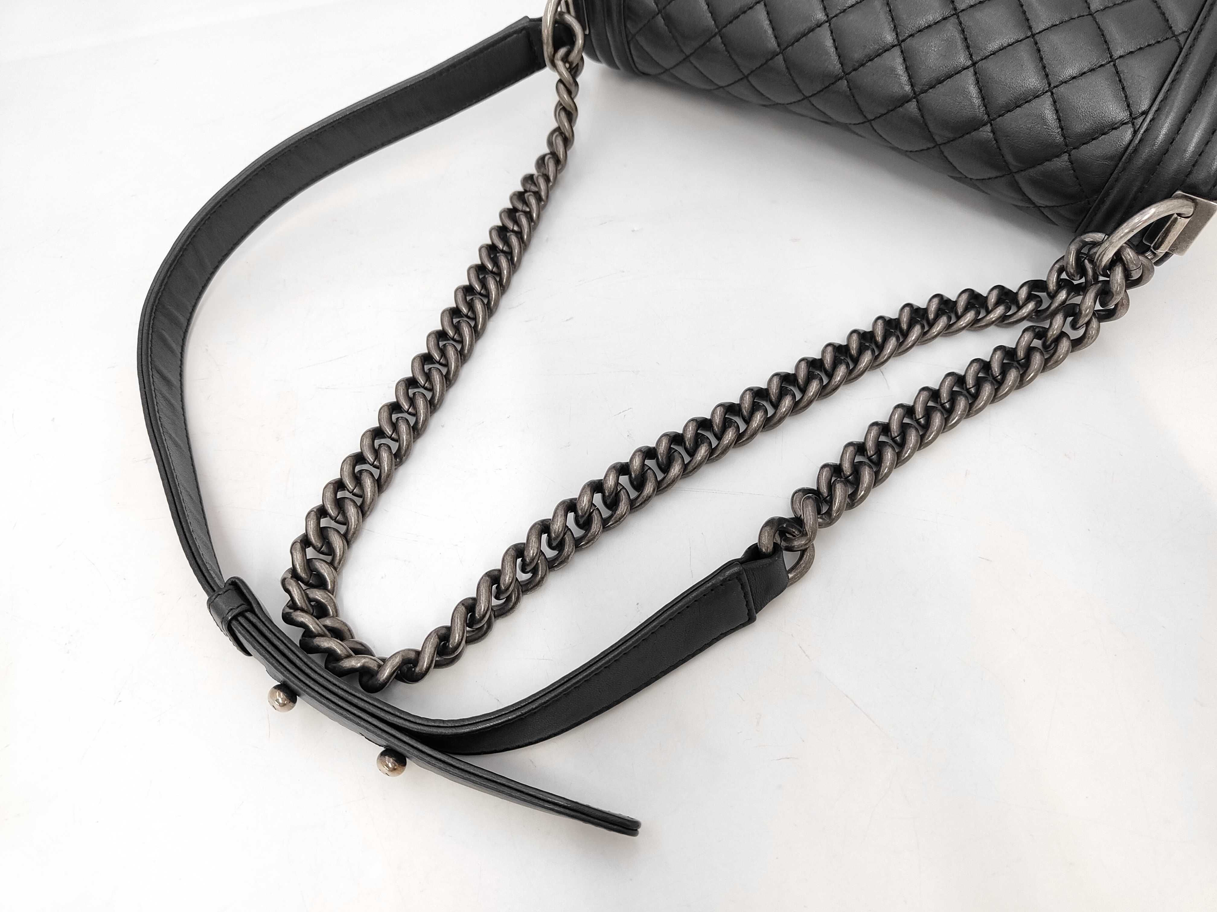 Boy Lambskin Gunmetal Ruthenium Hardware Matelassé Chain Shoulder Bag A67086 20128777 Shoulder Bag — view 4