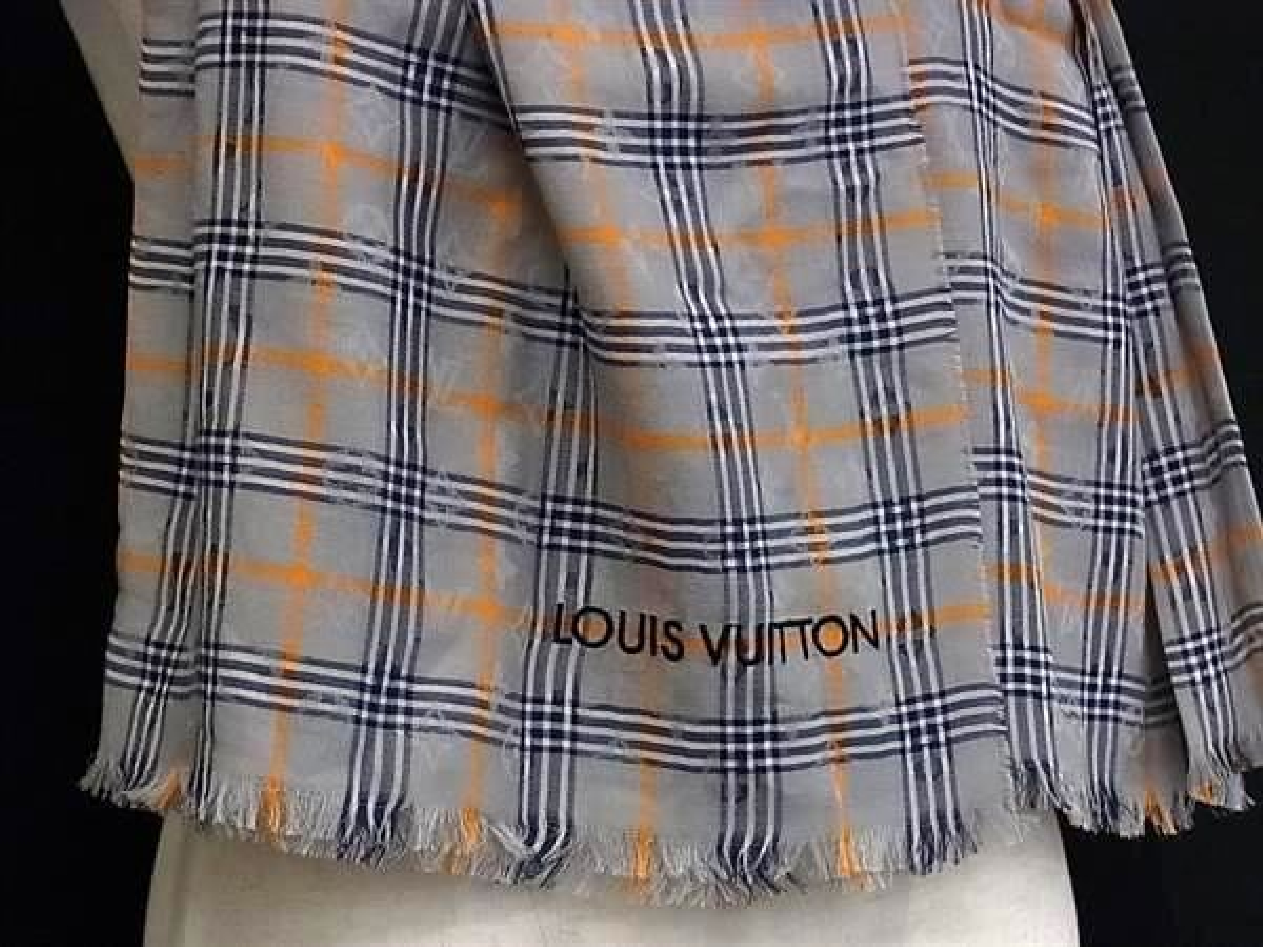 Etol Masai 100% Cotton Stole Shawl Warm Clothing Gray x Multicolor FZ7331 Other Accessories — view 2
