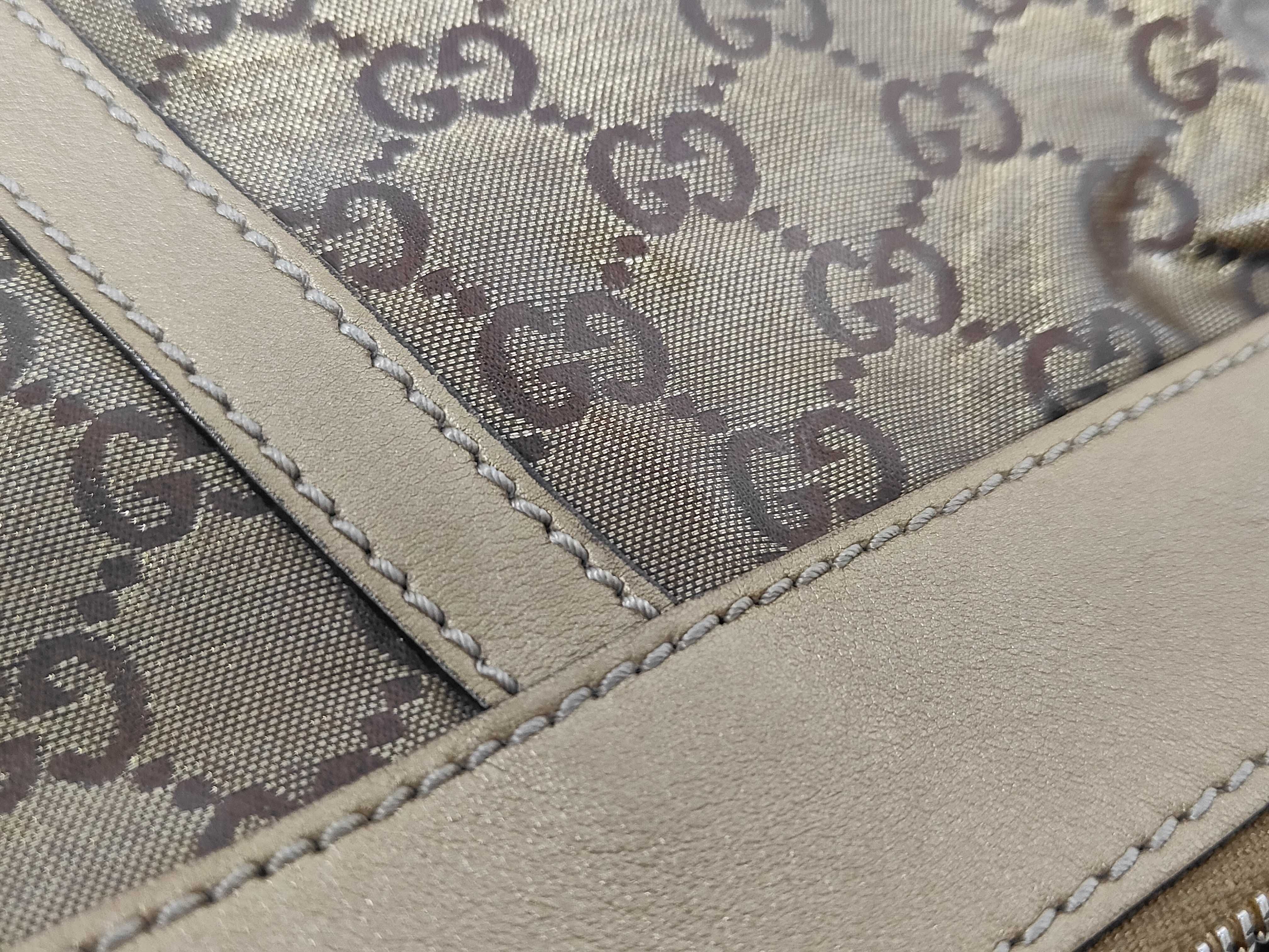 Gold Crystal Leather GG Monogram D-Ring Crossbody Bag (Shoulder Bag) — view 10
