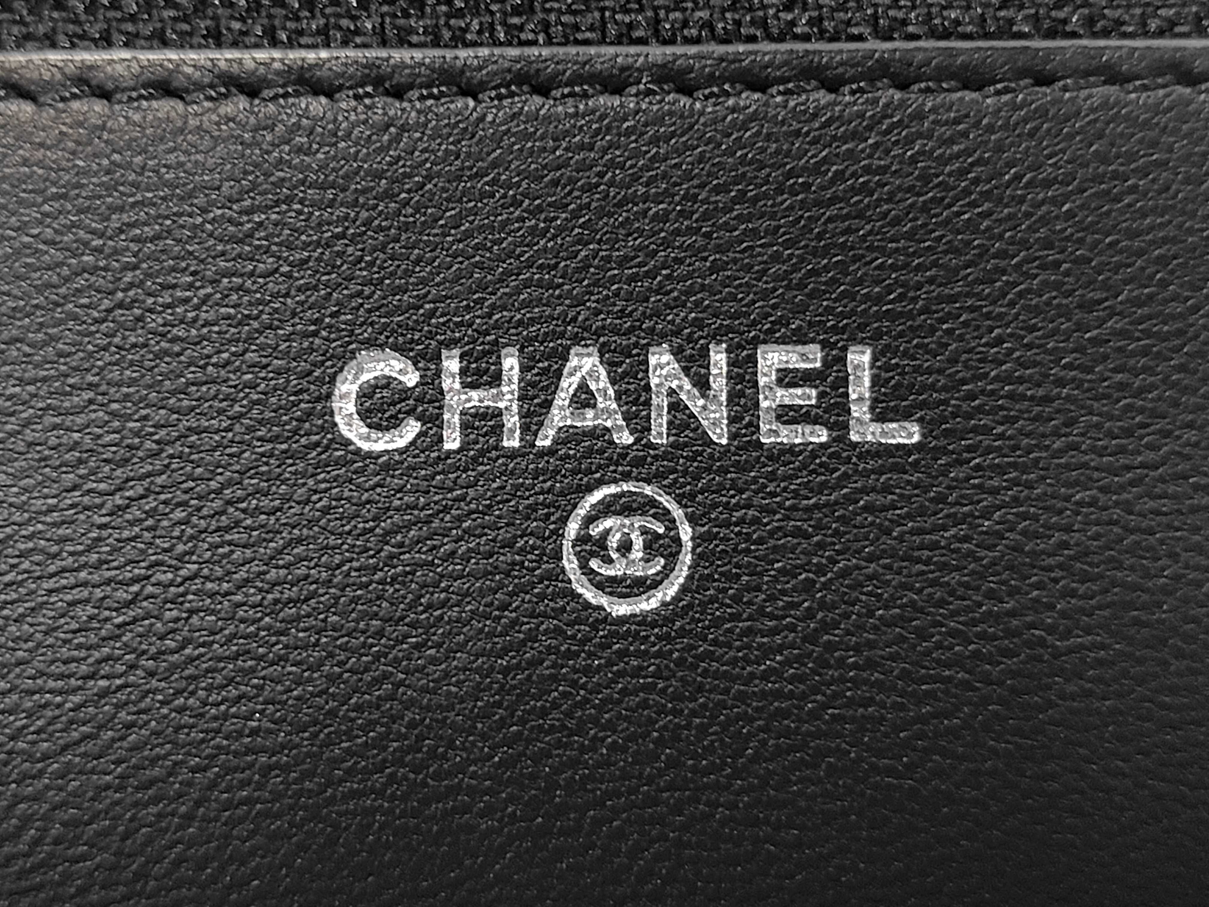 Matelassé Chain Wallet, Lambskin, Black, Serial Number 16, Silver Hardware, Shoulder Bag — view 11