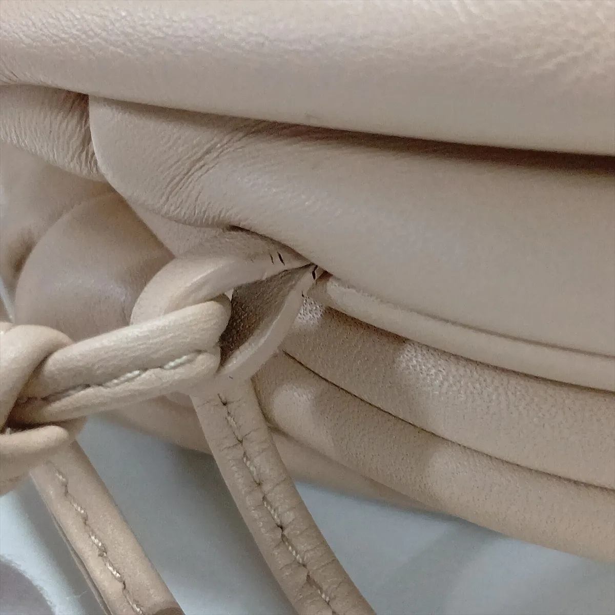 Mini The Pouch Leather Shoulder Bag, Beige — view 9