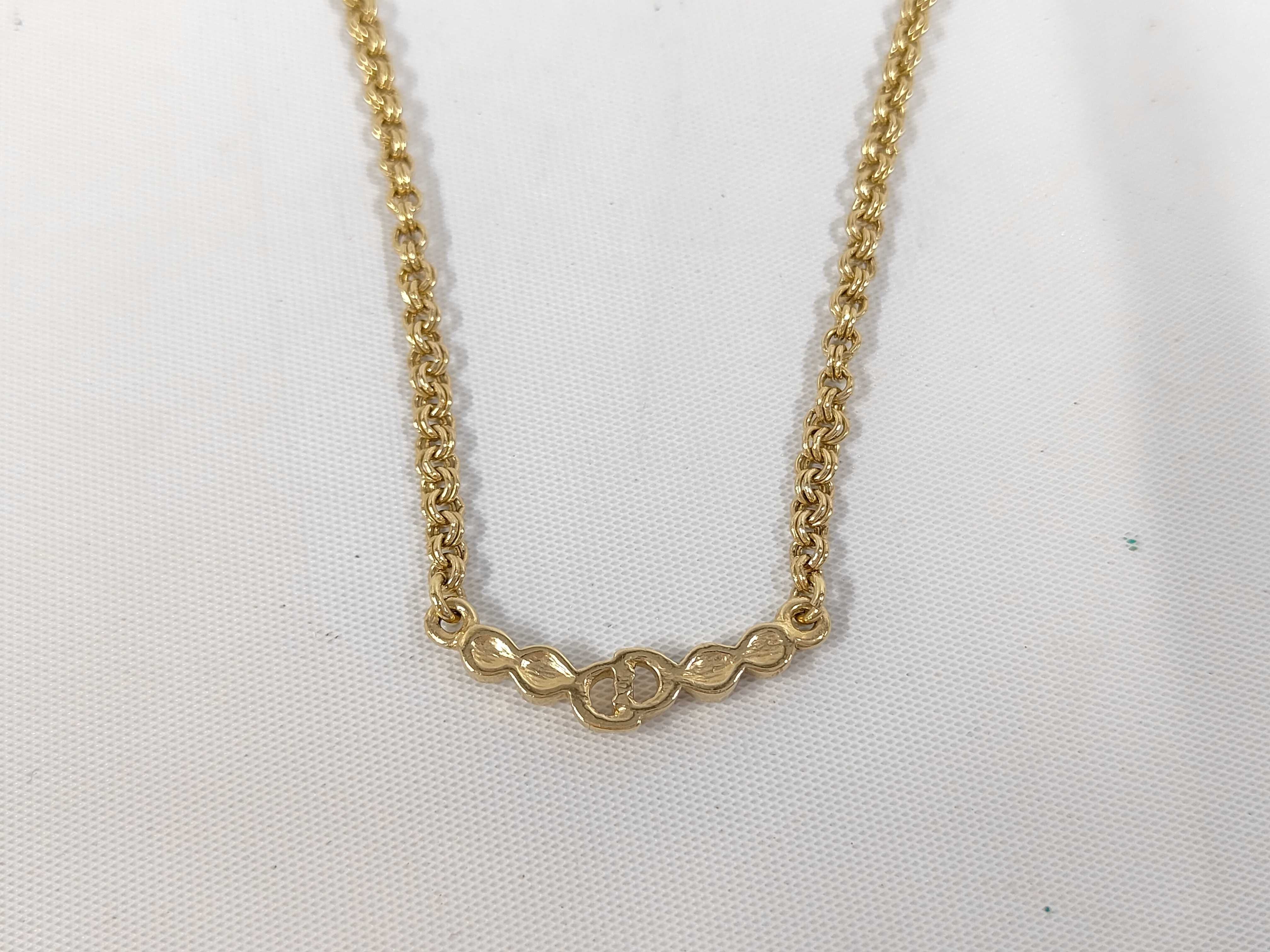 CD motif rhinestone necklace — view 2