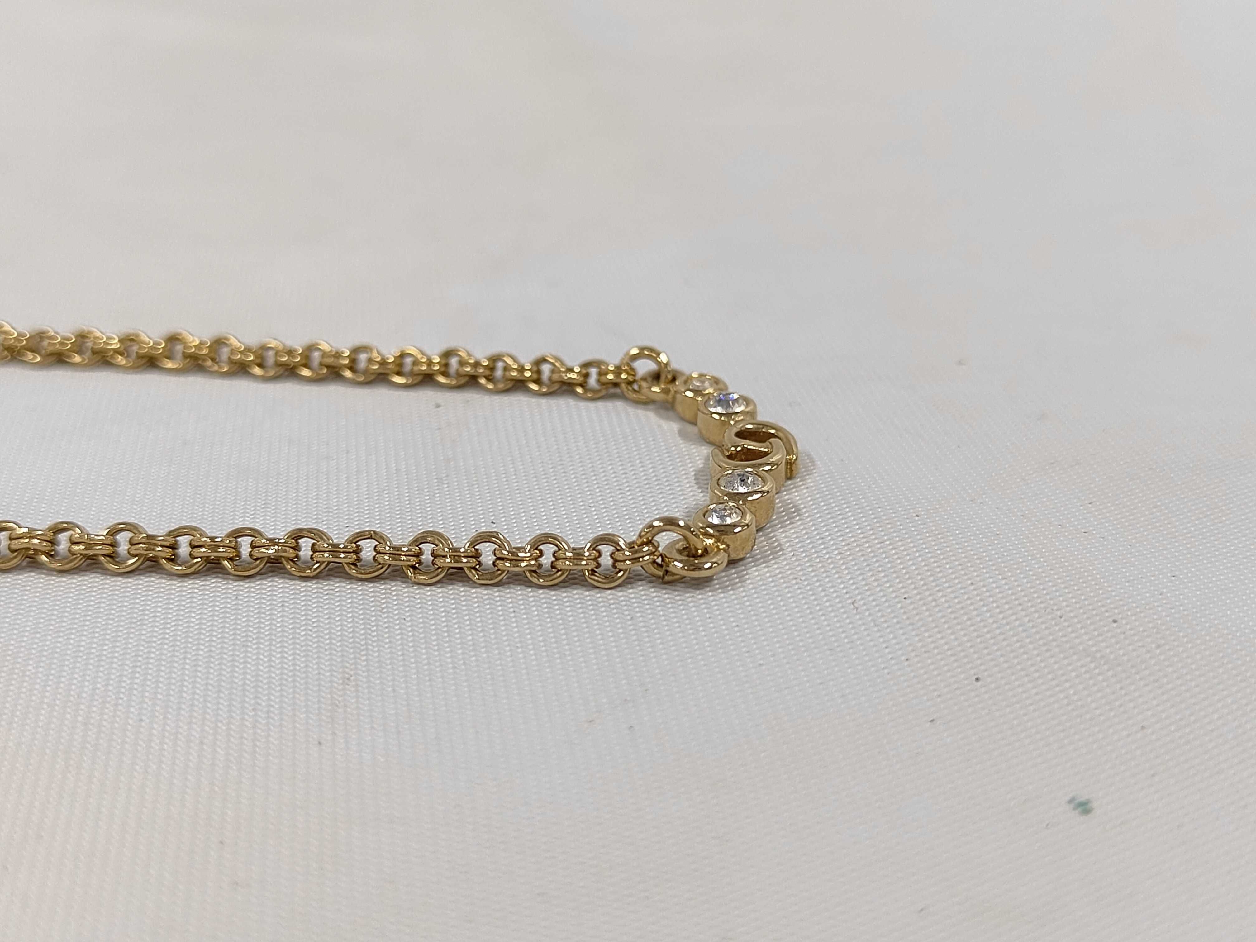CD motif rhinestone necklace — view 3